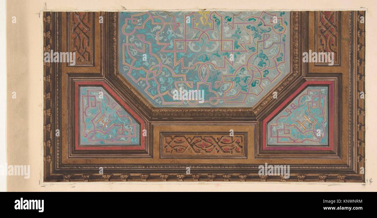 Design For The Painted Decoration Of A Coffered Ceiling With