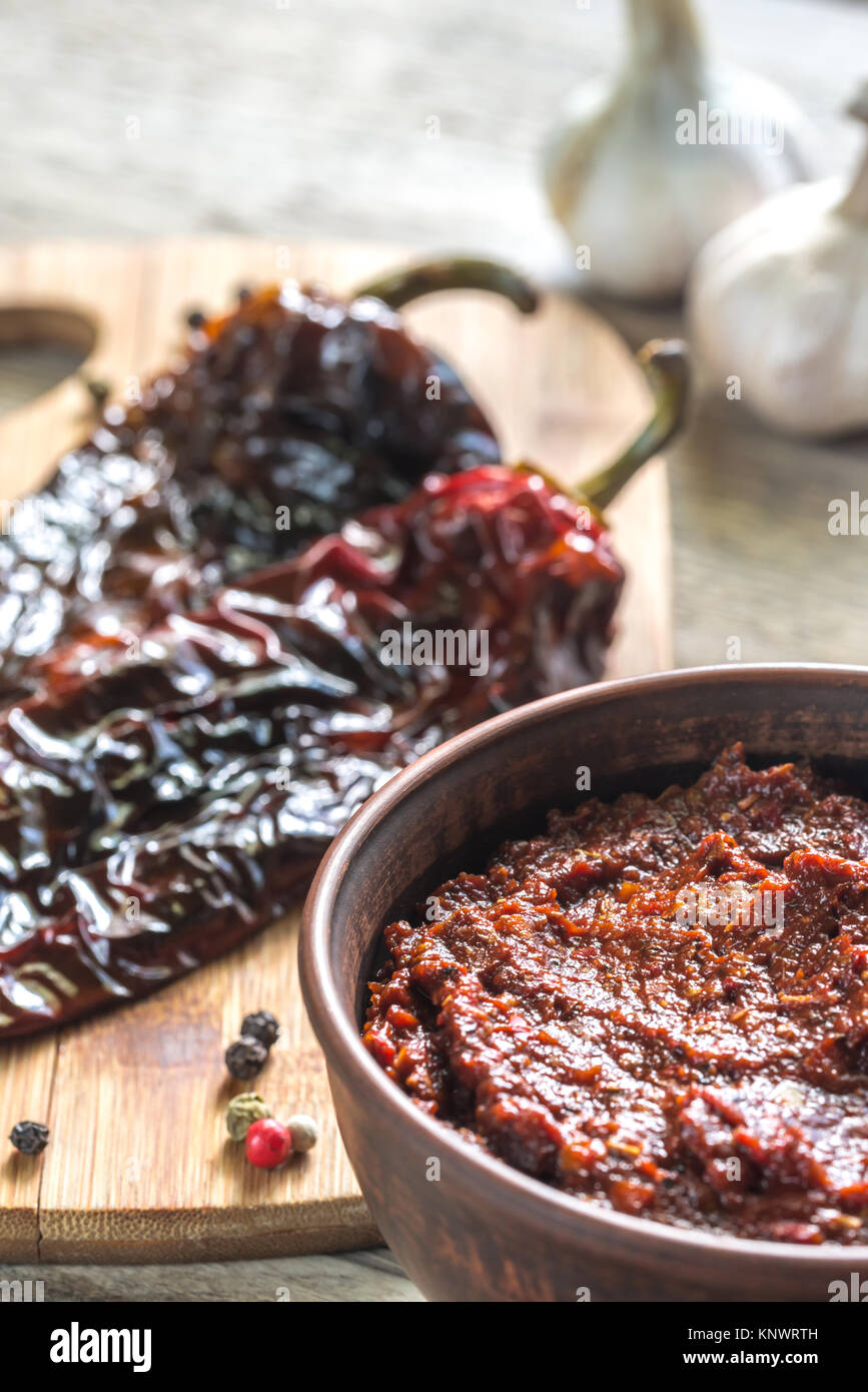 Bowl of adobo sauce Stock Photo
