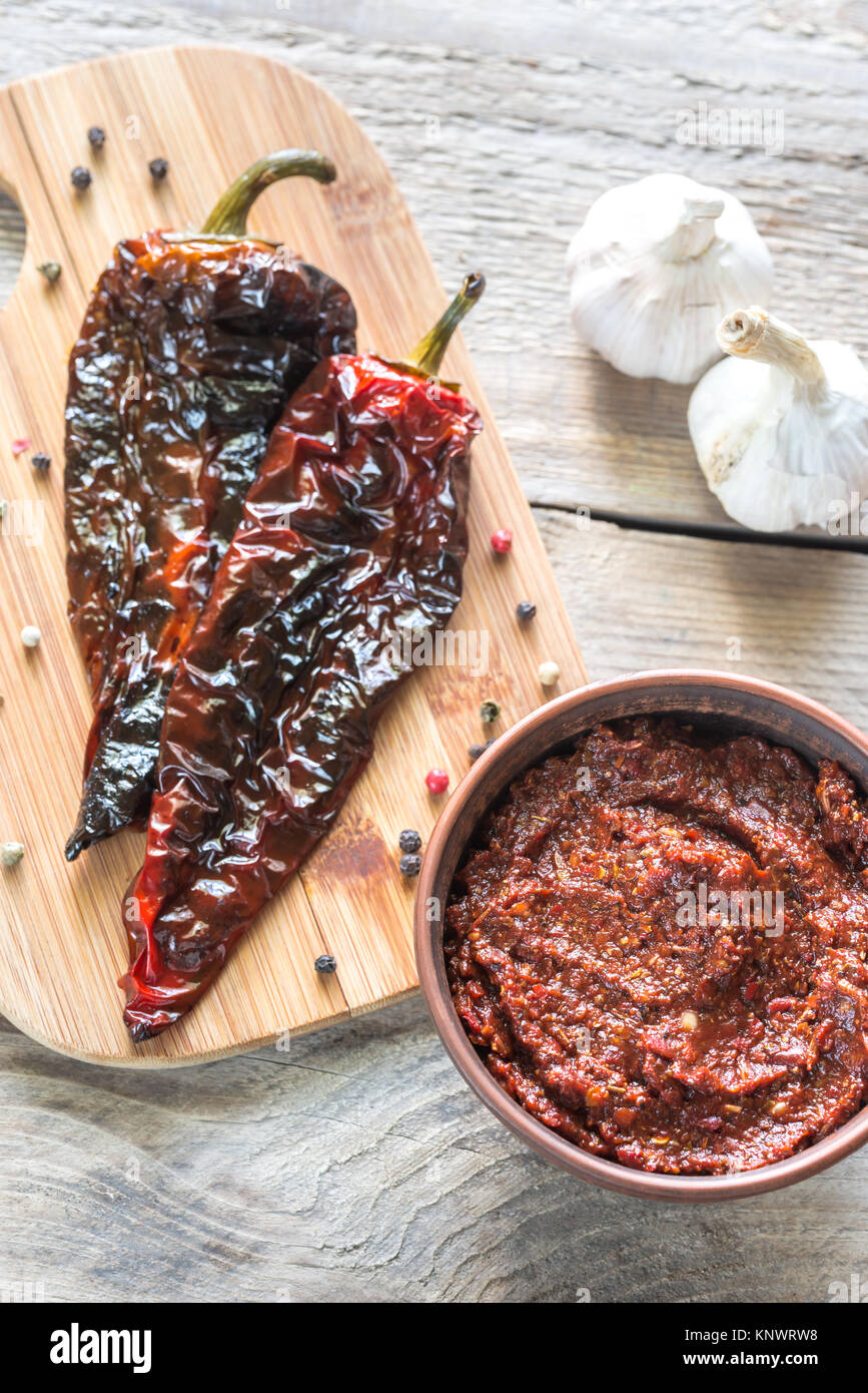 Bowl of adobo sauce Stock Photo