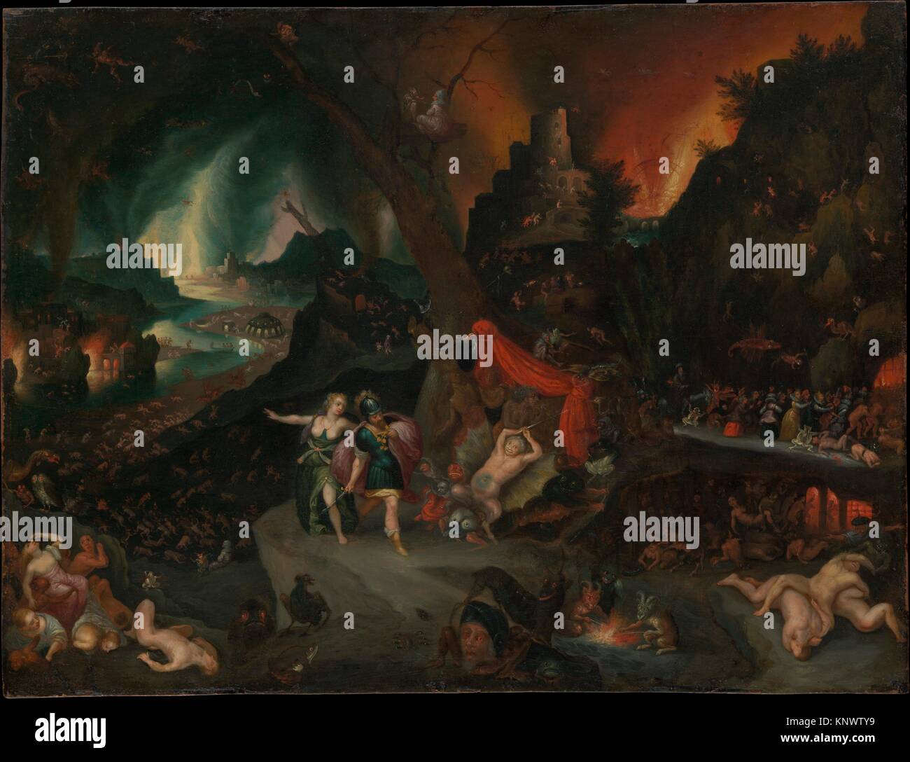 Aeneas and the Sibyl in the Underworld. Artist: Jan Brueghel the Younger (Flemish, Antwerp 1601-1678 Antwerp); Date: 1630s; Medium: Oil on copper; Stock Photo