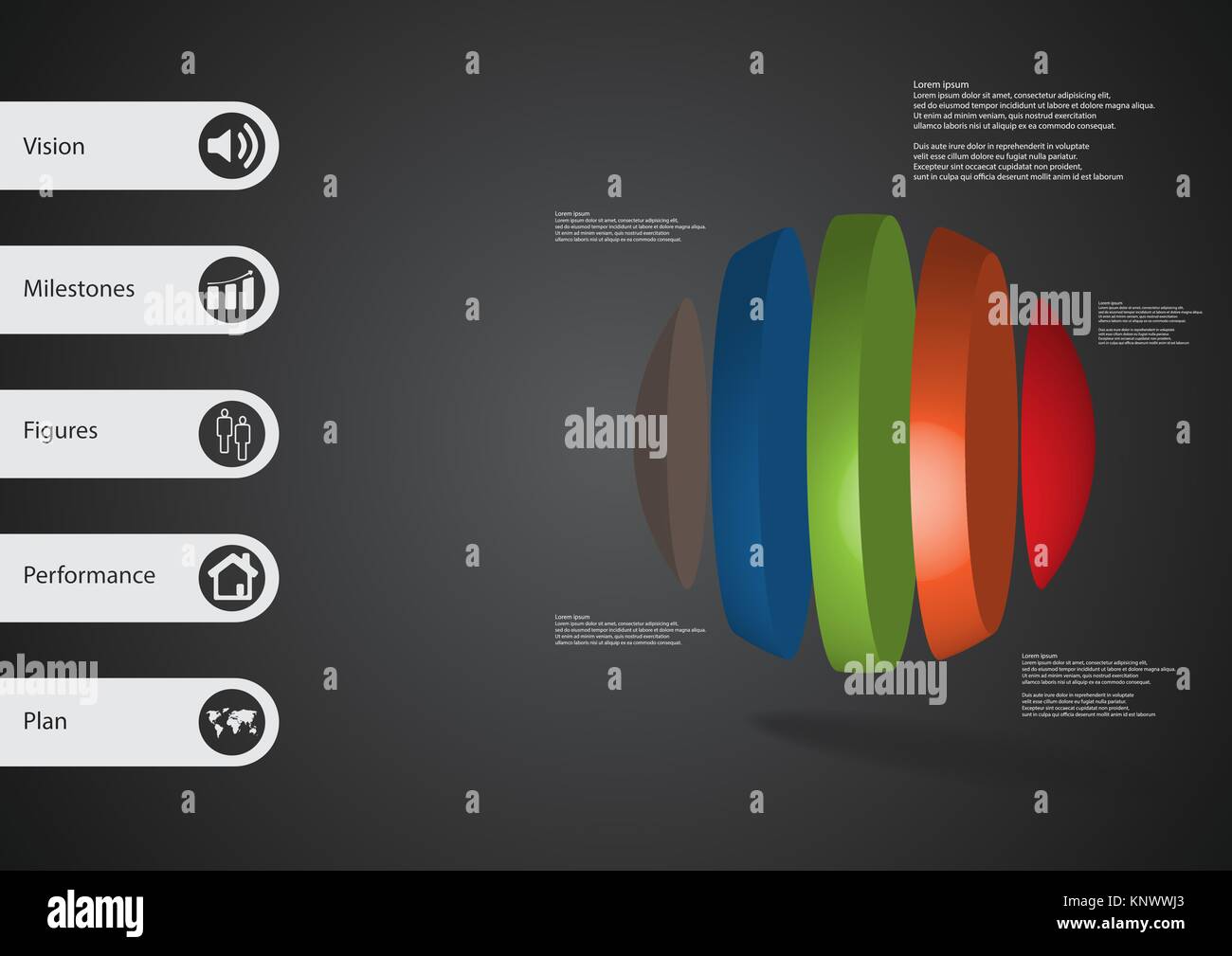 3D illustration infographic template with motif of ball vertically ...