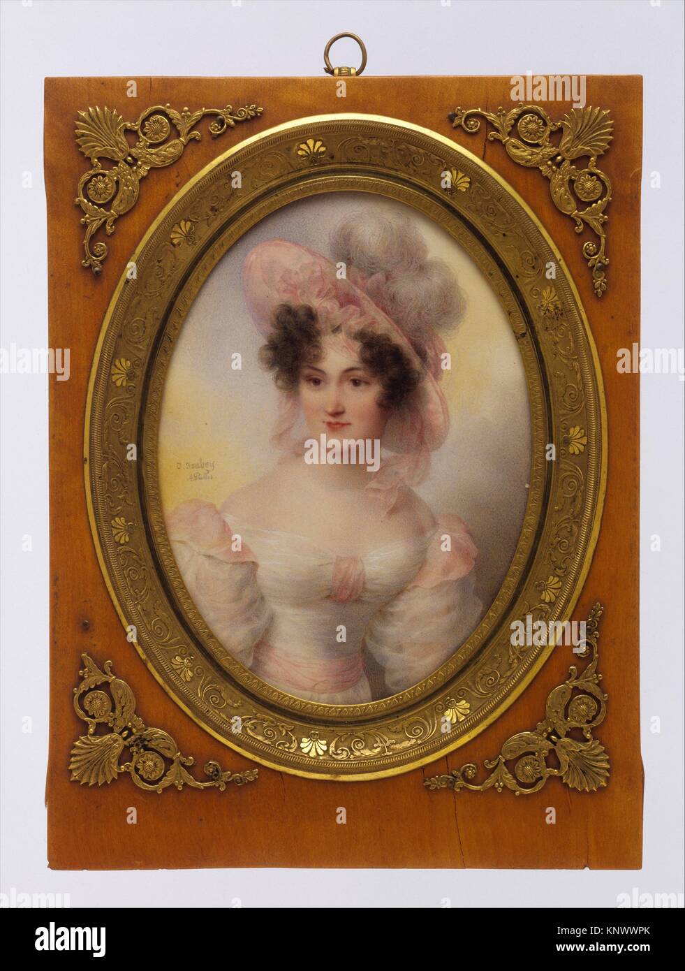 Mrs. Rufus Prime (Augusta Temple Palmer, 1807-1840). Artist: Jean-Baptiste Isabey (French, Nancy 1767-1855 Paris); Date: 1828; Medium: Card; Stock Photo