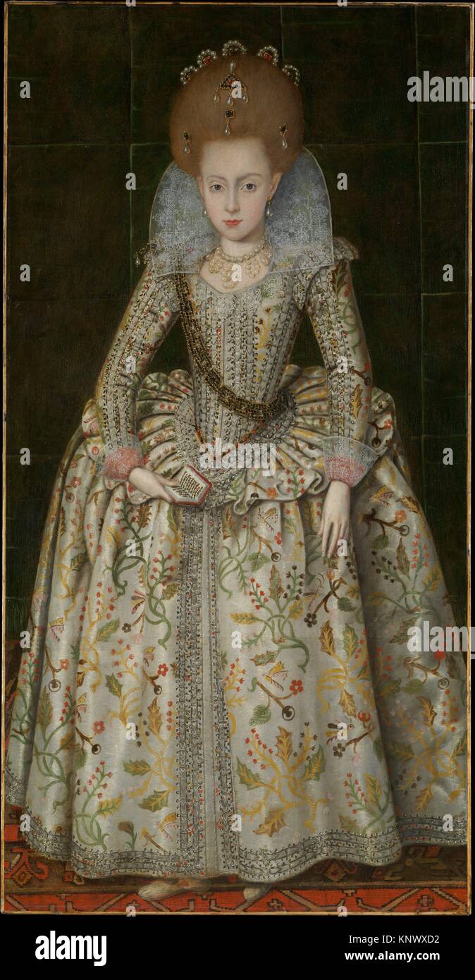 Princess Elizabeth (1596-1662), Later Queen of Bohemia. Artist: Robert Peake the Elder (British, ca. 1551-1619 London); Date: ca. 1606; Medium: Oil Stock Photo