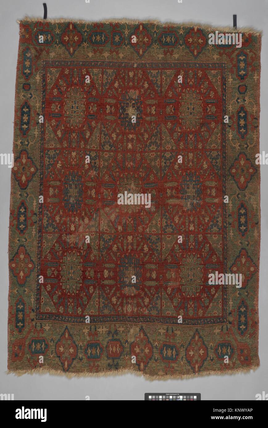 ´Chessboard´ Carpet. Object Name: Carpet; Date: late 16th-early 17th century; Geography: Attributed to probably Syria; Medium: Animal hair (warp and Stock Photo