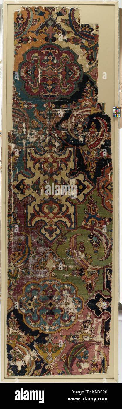 Khurasan Carpet Fragment. Object Name: Fragment; Date: second half 16th century; Geography: Made in Northeastern Iran, Khurasan; Medium: Cotton Stock Photo