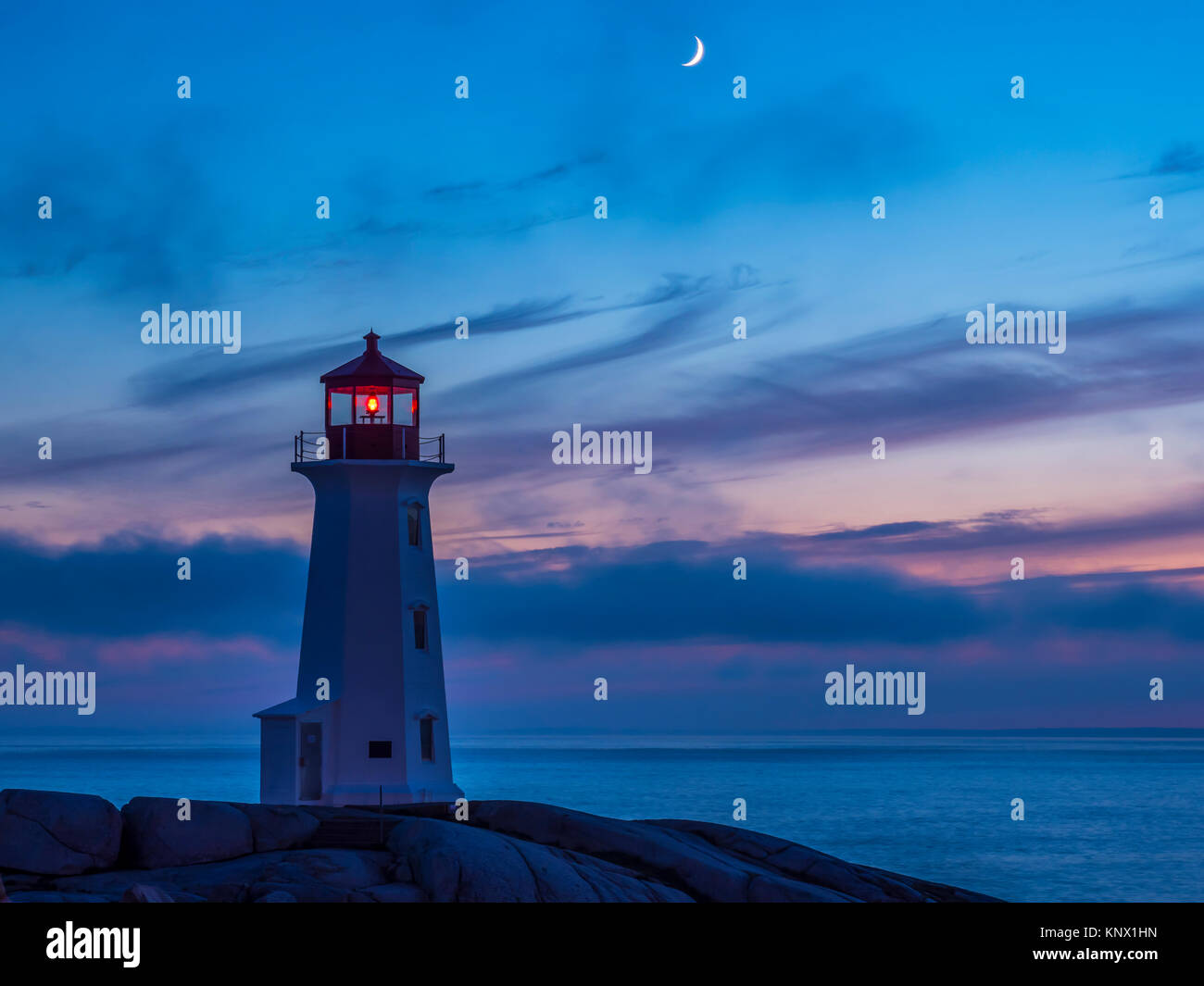 Sunset, Peggy's Cove Lighthouse, Peggy's Cove, Nova Scotia, Canada