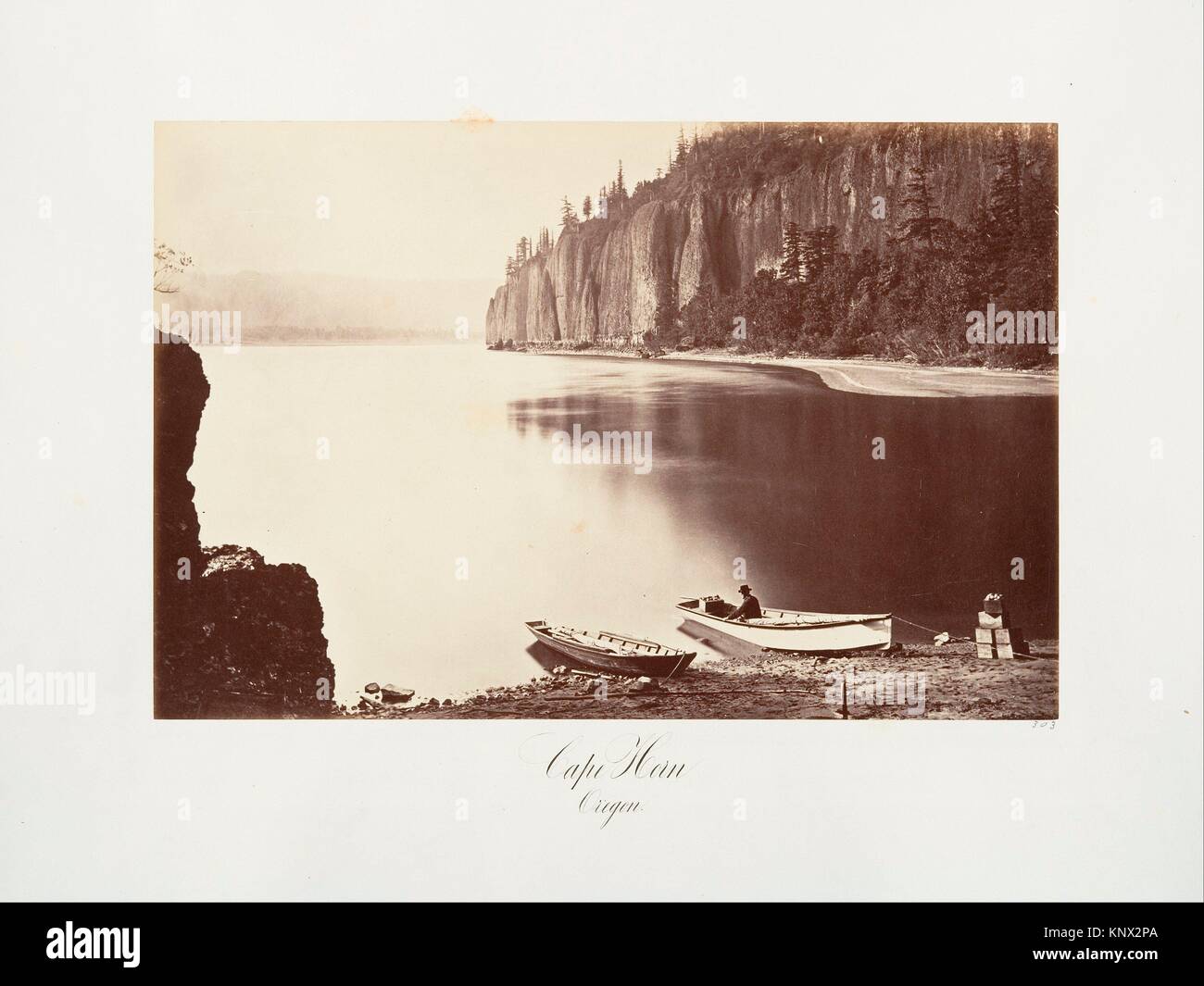 Cape Horn, Oregon. Artist: Carleton E. Watkins (American, 1829-1916); Date: 1867, printed ca. 1876; Medium: Albumen silver print from glass negative; Stock Photo