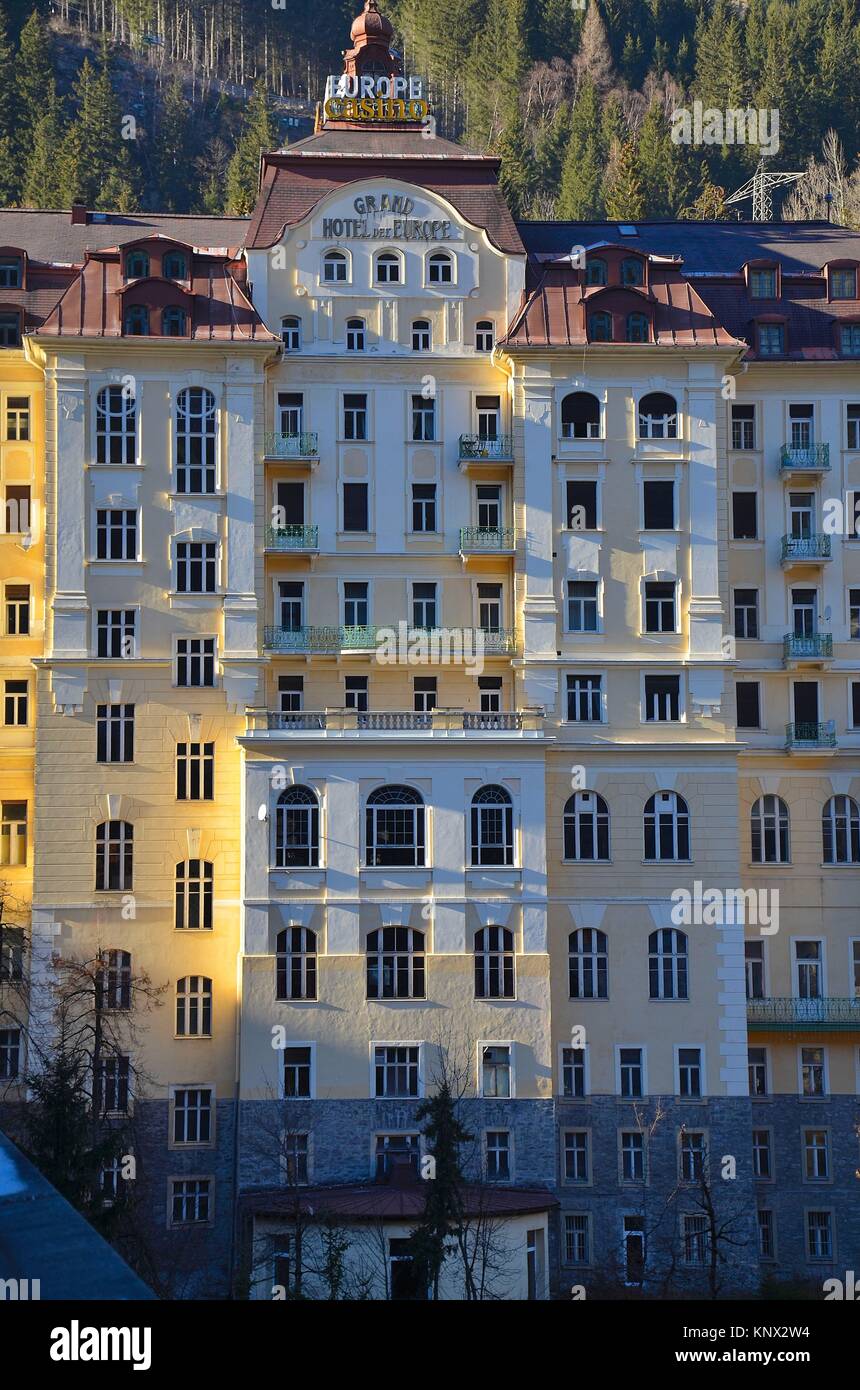 The ancient Grand Hotel de´l Europe in Bad Gastein (Austria Stock Photo