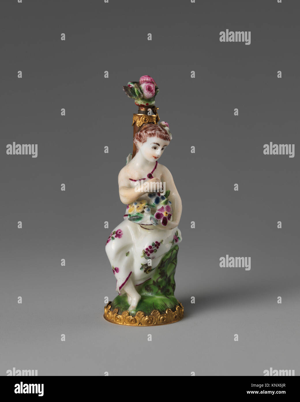 Girl with a basket of flowers. Factory: Chelsea Porcelain Manufactory (British, 1745-1784); Date: ca. 1760; Culture: British, Chelsea; Medium: Stock Photo