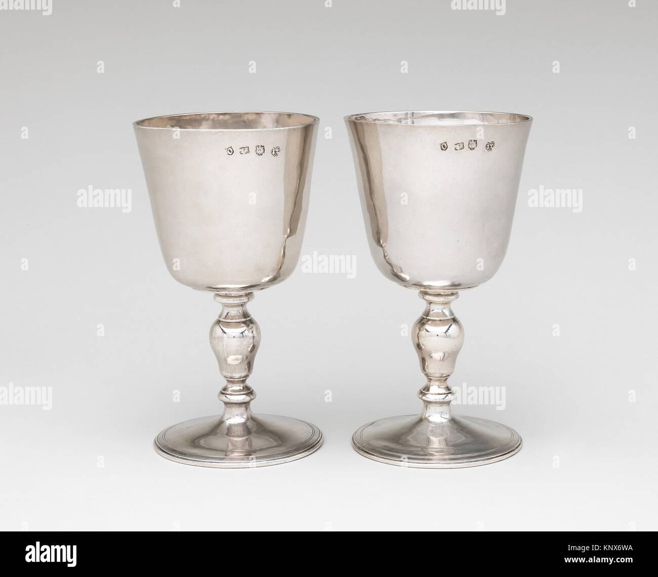 Communion cup (one of two). Maker: I T (British, early-mid 17th century); Date: 1631/32; Culture: British, London; Medium: Silver; Dimensions: Stock Photo