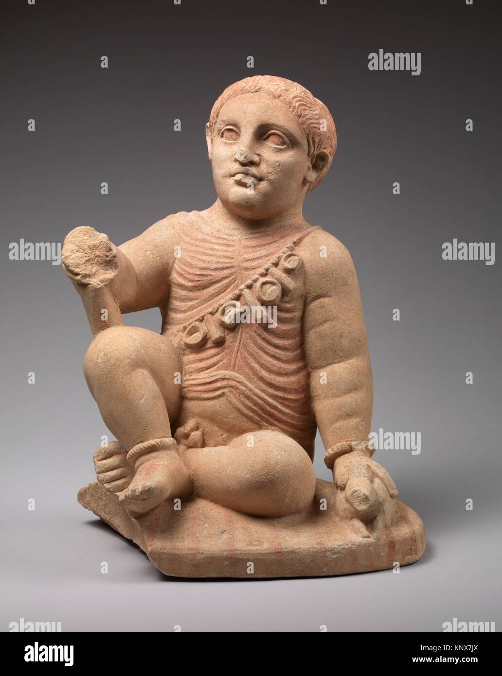 Limestone statuette of a temple boy. Period Hellenistic; Date 4th