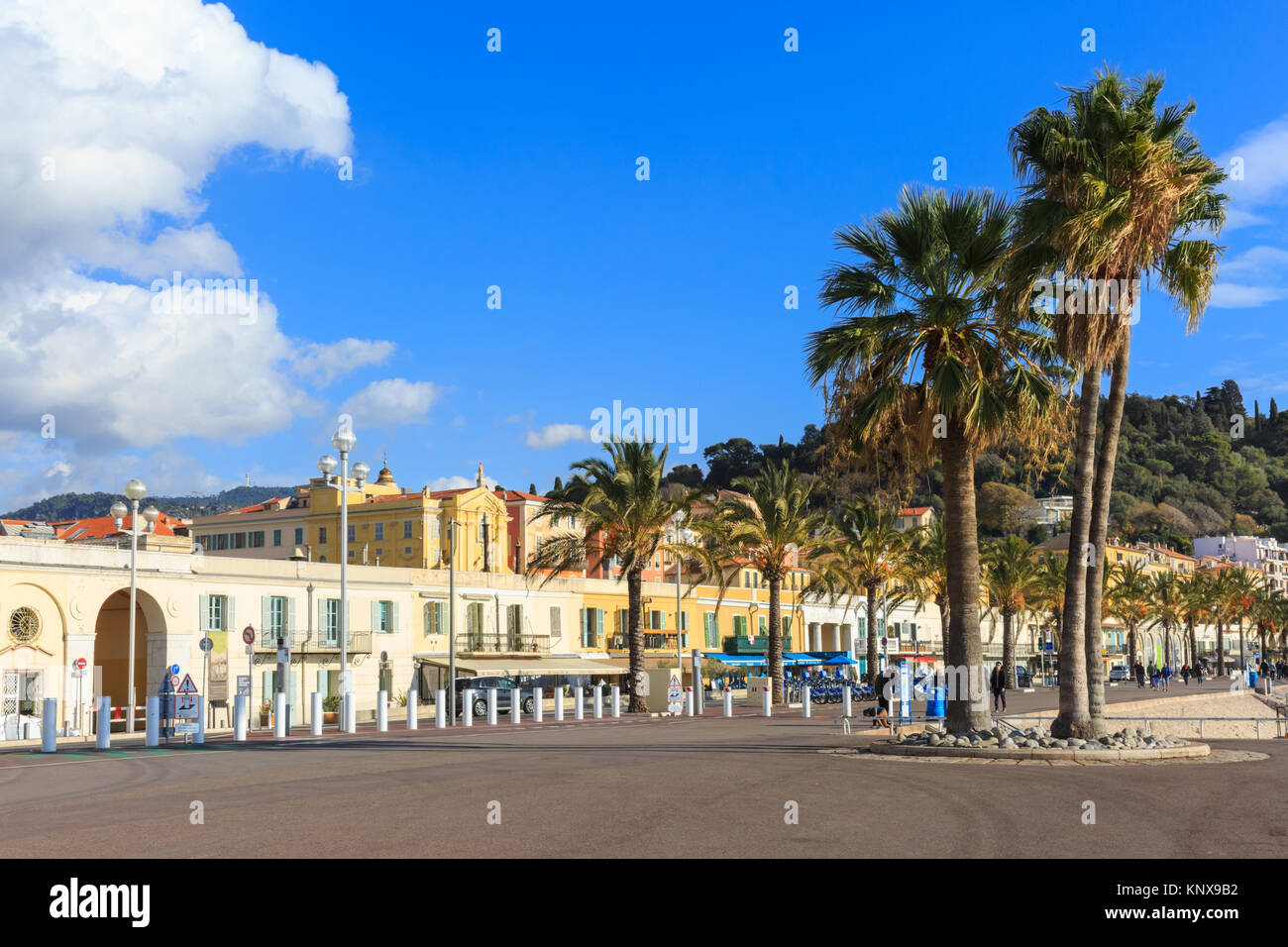 Seafront promenade Boulevard des Anglais, Nice, French Riviera, France Stock Photo