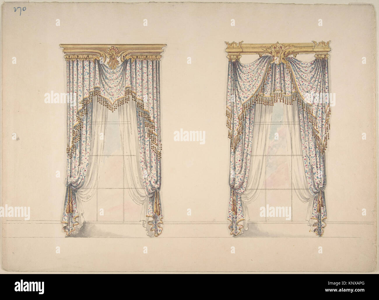 Design For Pink Green And White Curtains With Gold And Red