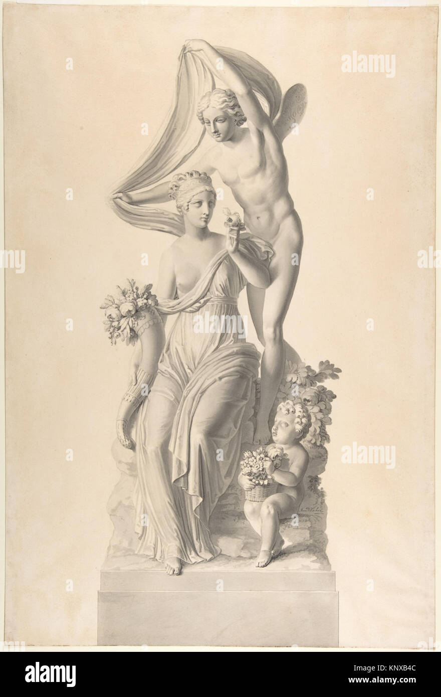 Spring In Myths A depiction of Flora and Zephyr, illustrating classical mythology with ...