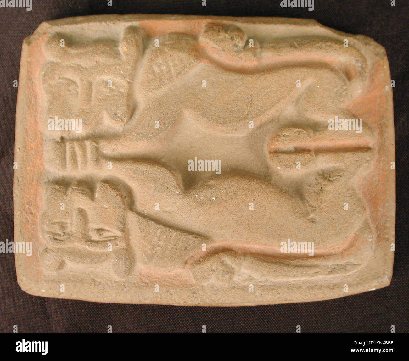 Depiction of a bath scraper showing shape and material, part of a ...