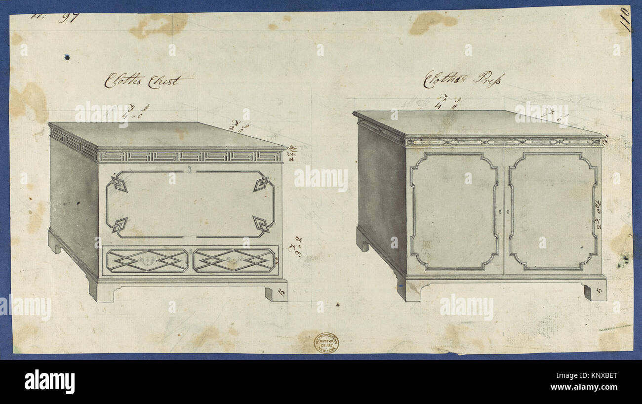 Clothes Chest and Clothes Press, from Chippendale Drawings, Vol. II MET ...
