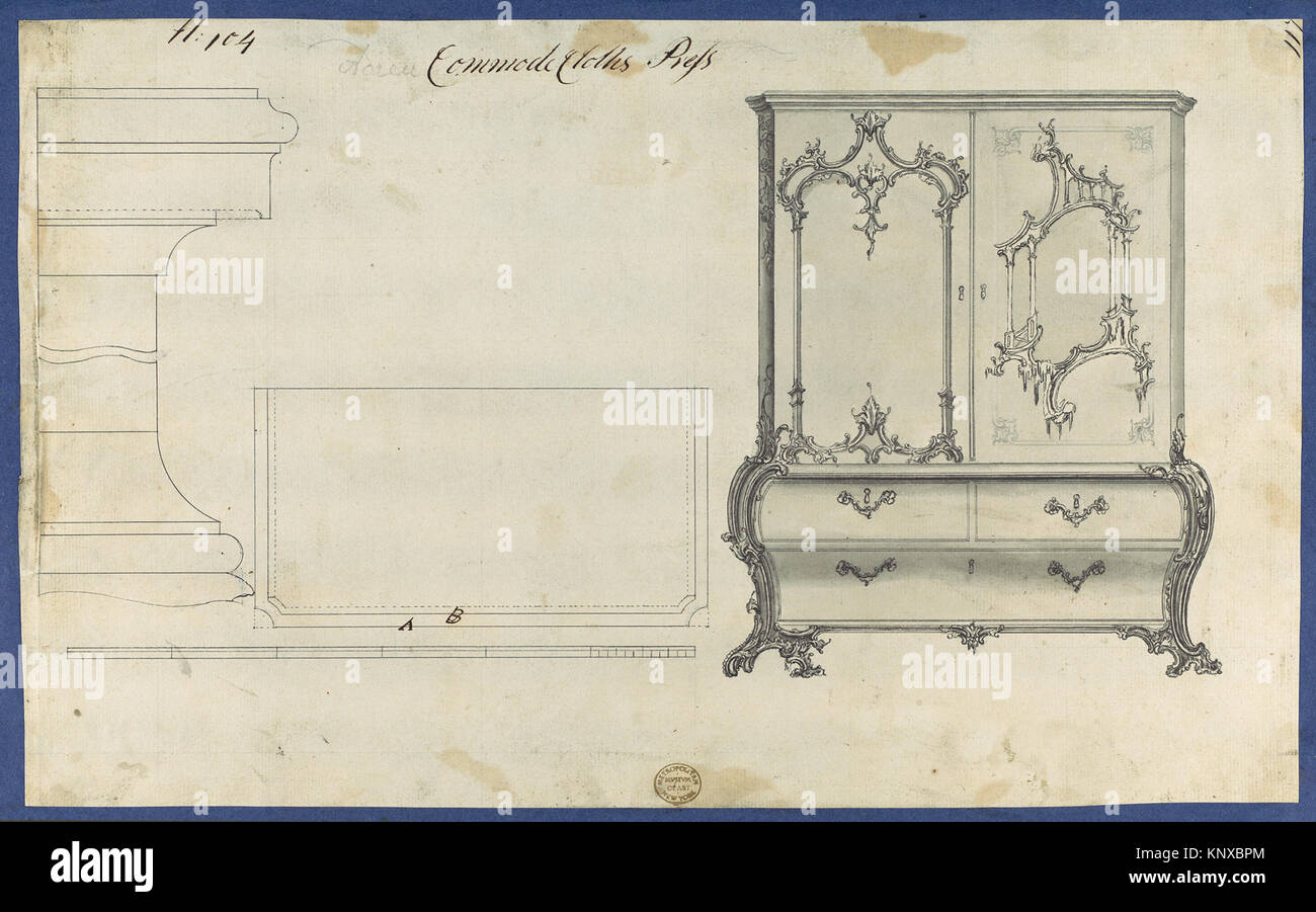 Commode Clothes Press, from Chippendale Drawings, Vol. II MET DP118219 ...