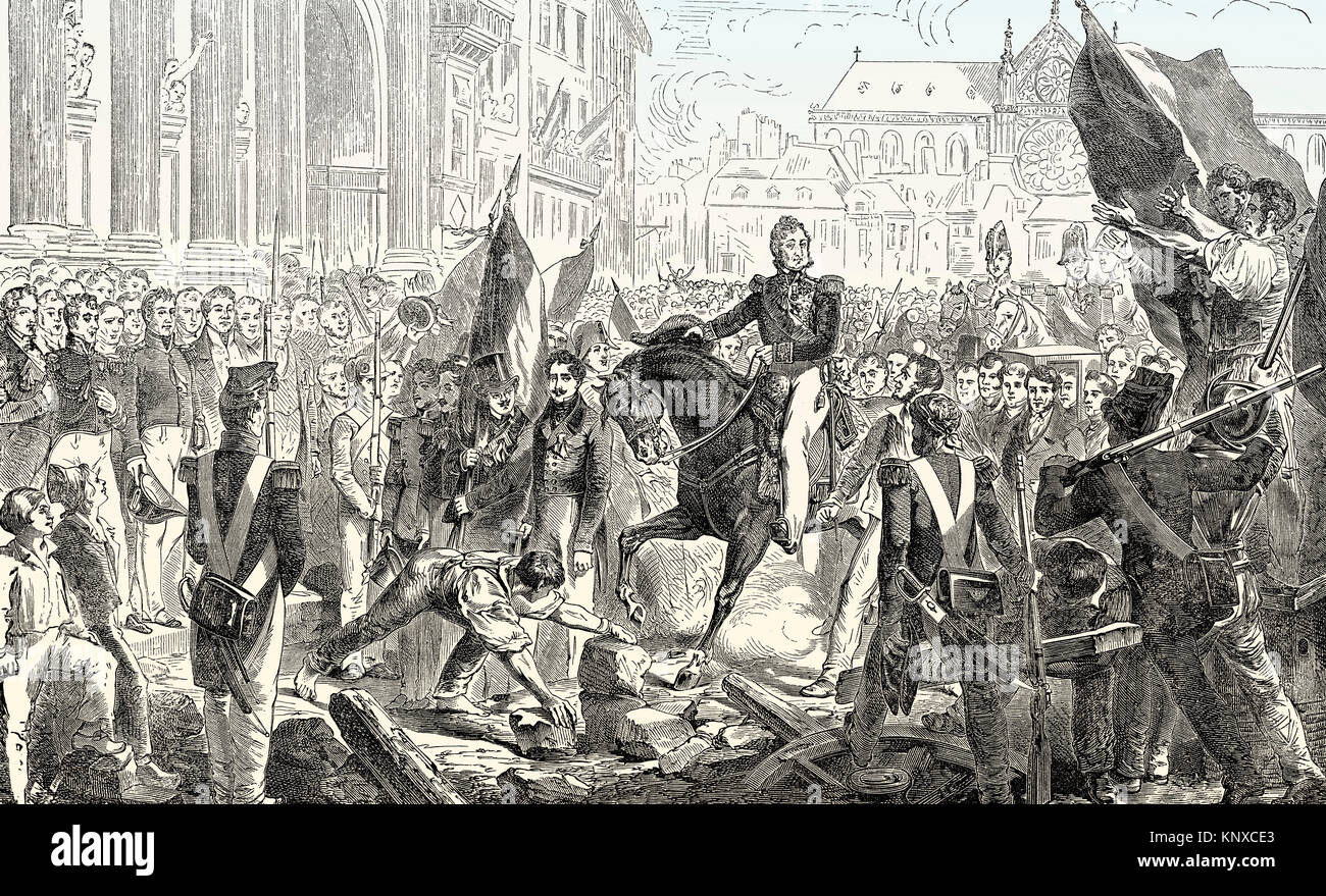Louis Philippe I, French Revolution of 1830, July Revolution, Paris Stock Photo