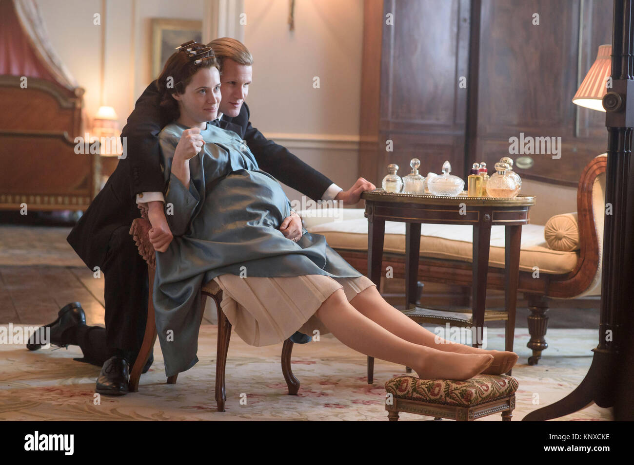 THE CROWN, (from left) Claire Foy, Matt Smith, 'Matrimonium', (Season
