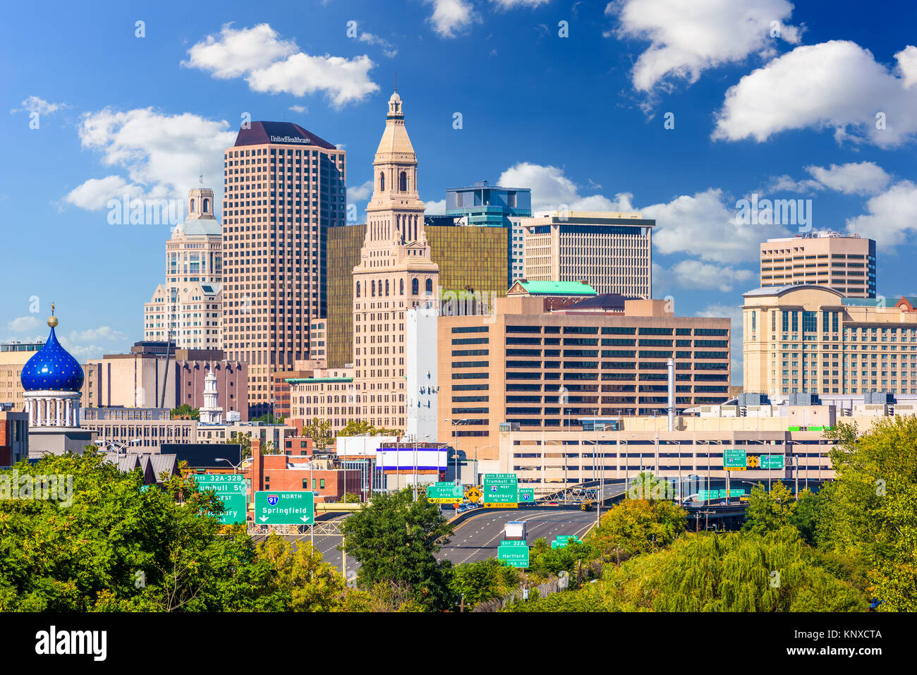 Hartford, Connecticut, USA downtown city skyline. Stock Photo