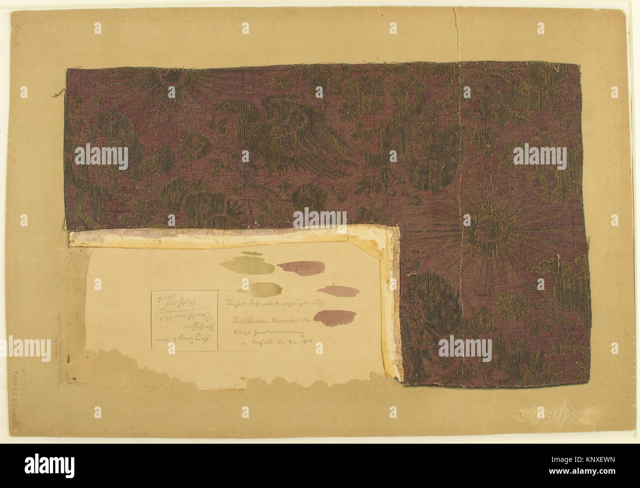 13th–15th century Italian silk and gold-thread brocade textile ...