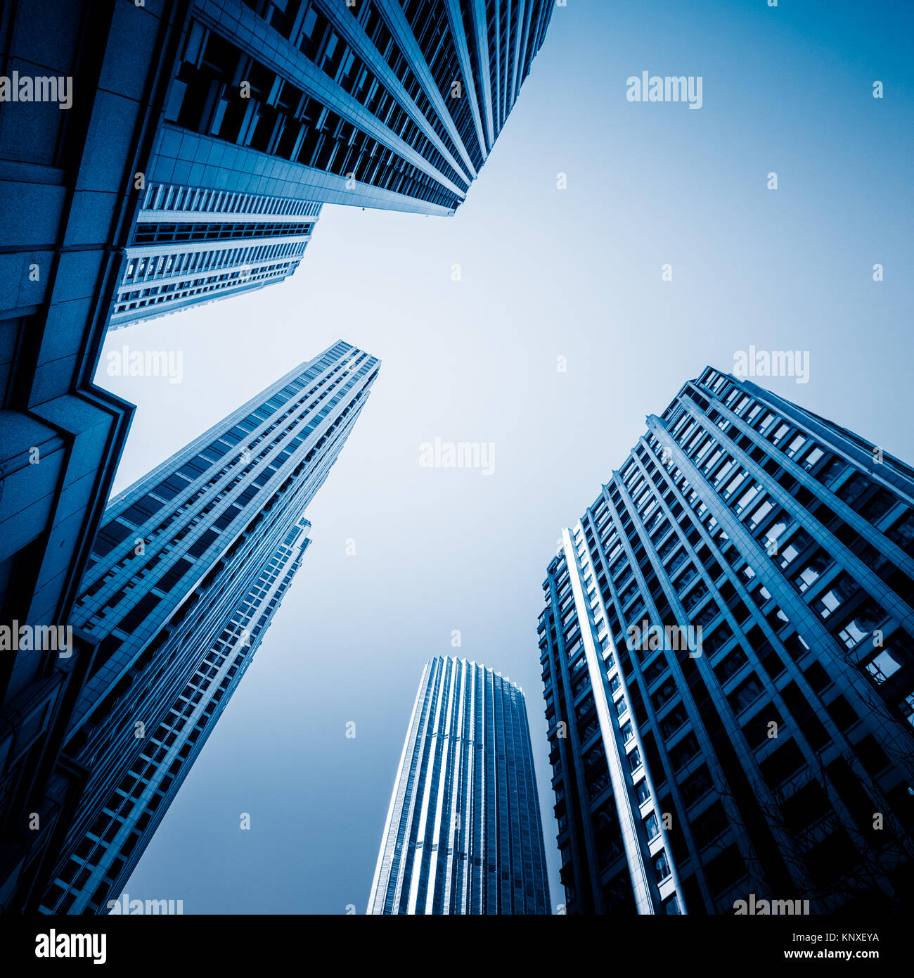 Skyscrapers from a low angle view in modern city of China Stock Photo ...