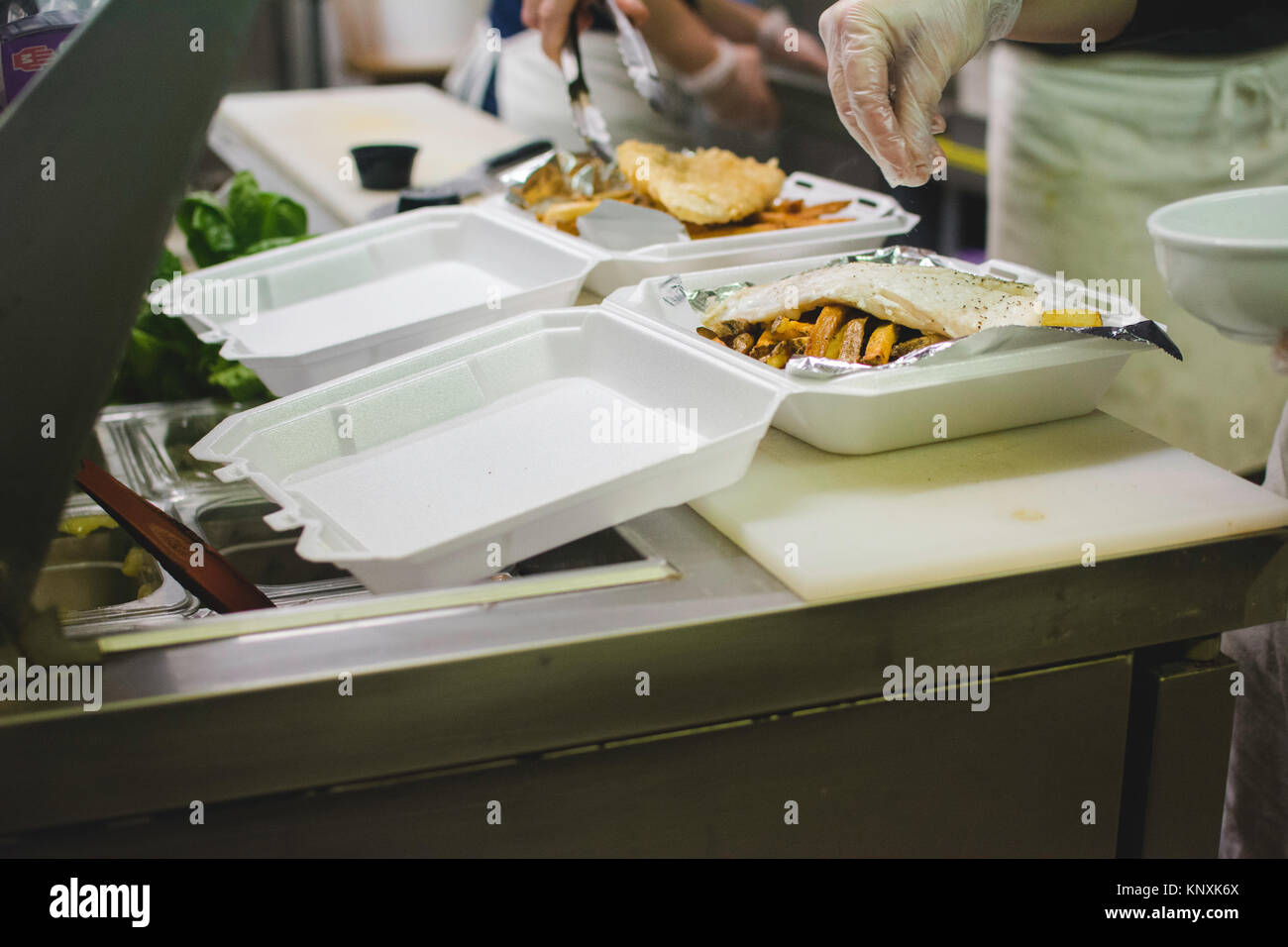 Food being prepared in a restaurant Stock Photo - Alamy