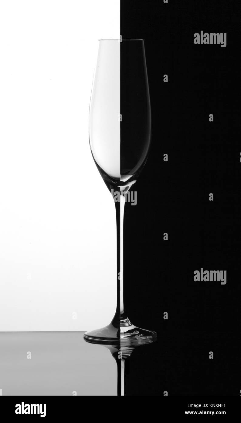 Empty glass with reflection Stock Photo