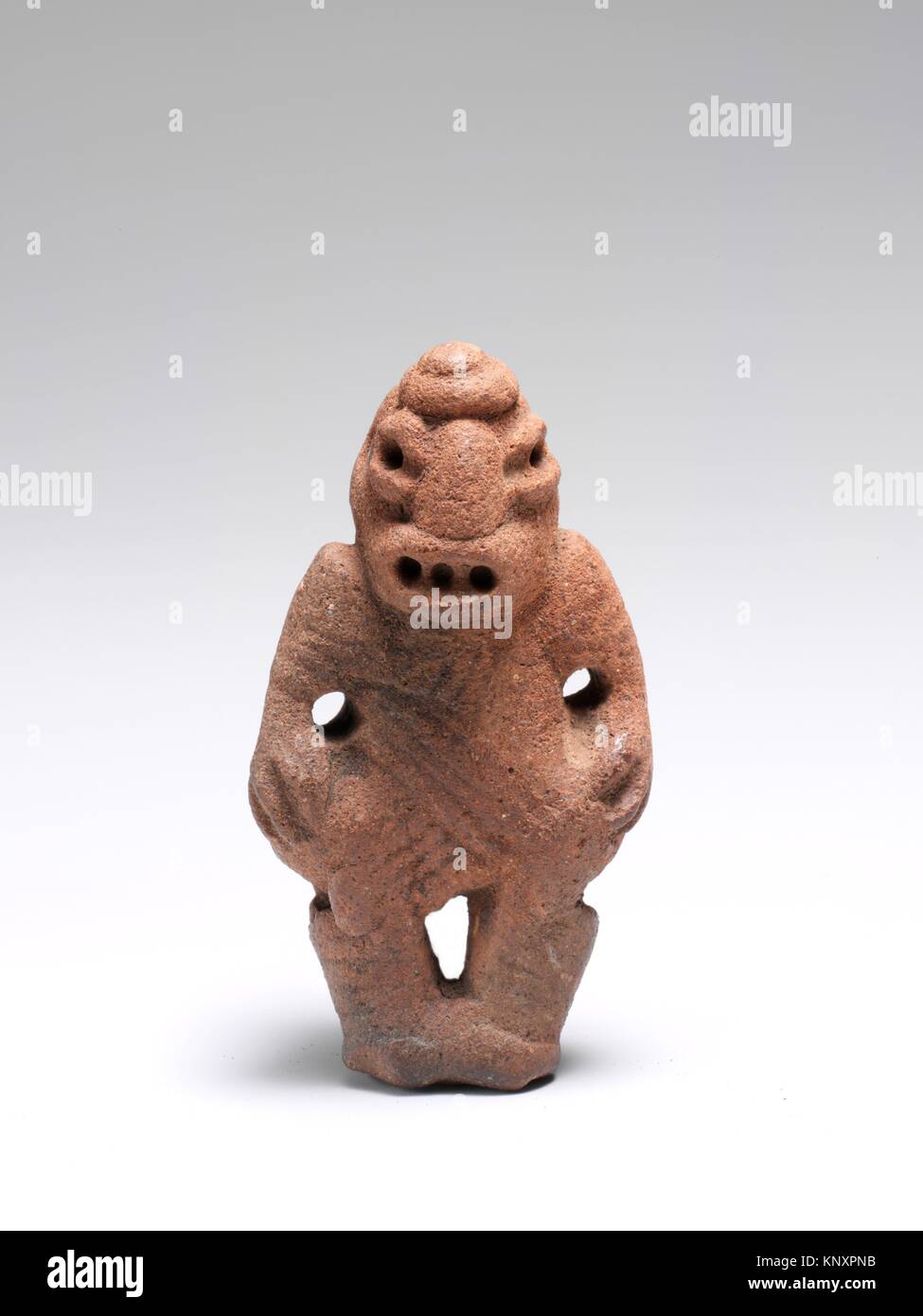 Double Pottery Whistle. Date: 500 B.C.-500 A.D.?; Geography: San Jose?, Republic of Costa Rica; Culture: Costa Rican; Medium: Clay; Dimensions: L. Stock Photo