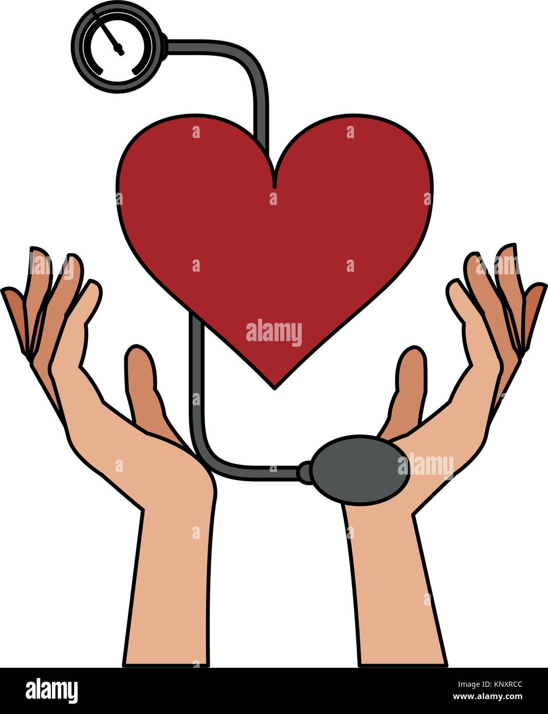Hand holding Blood pressure cuff icon vector illustration graphic ...