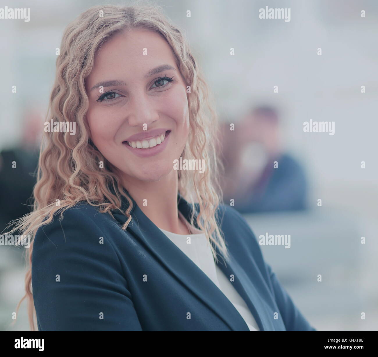 Portrait of happy smiling business woman Stock Photo - Alamy