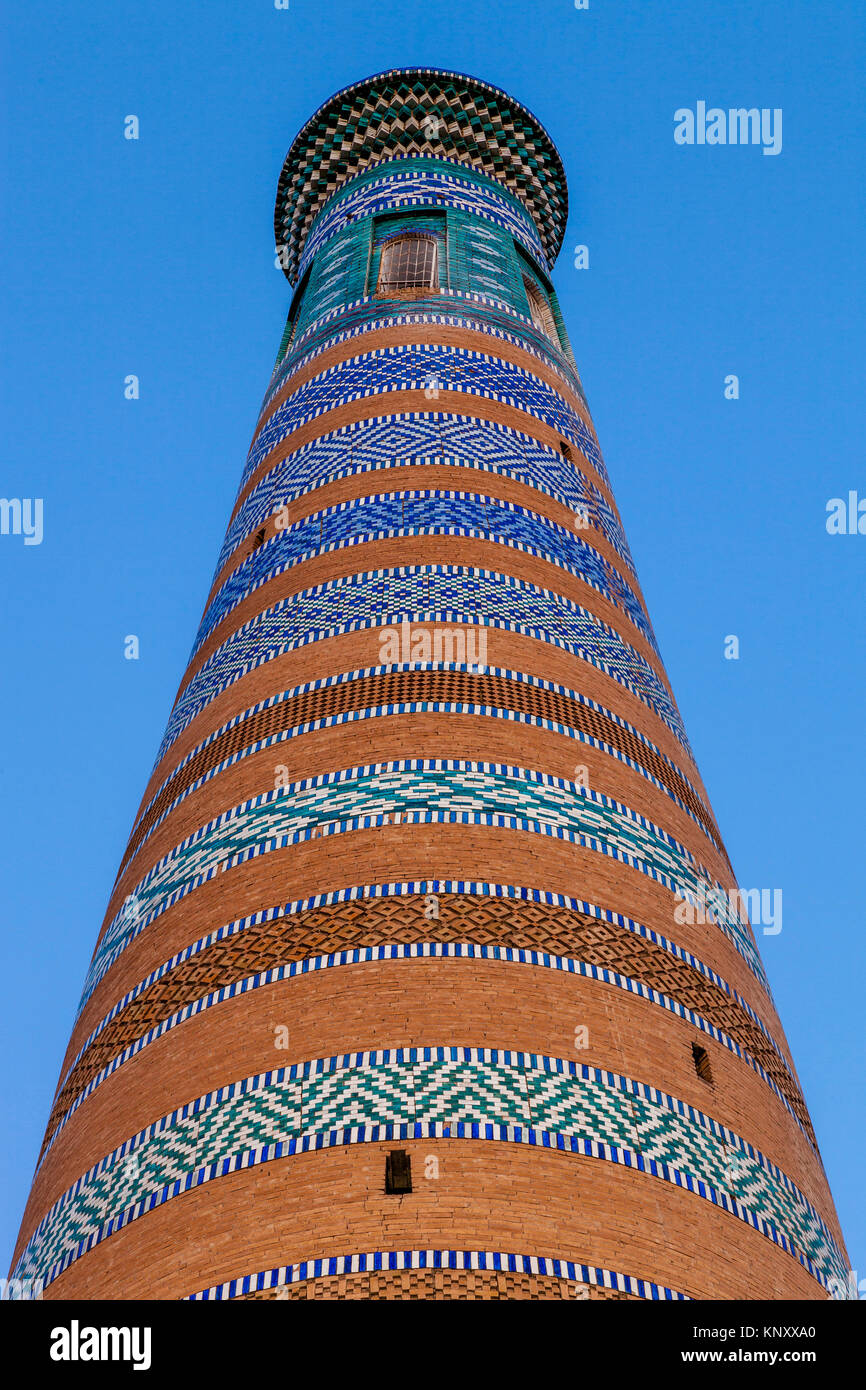 Islam Khoja Minaret, Khiva, Uzbekistan Stock Photo