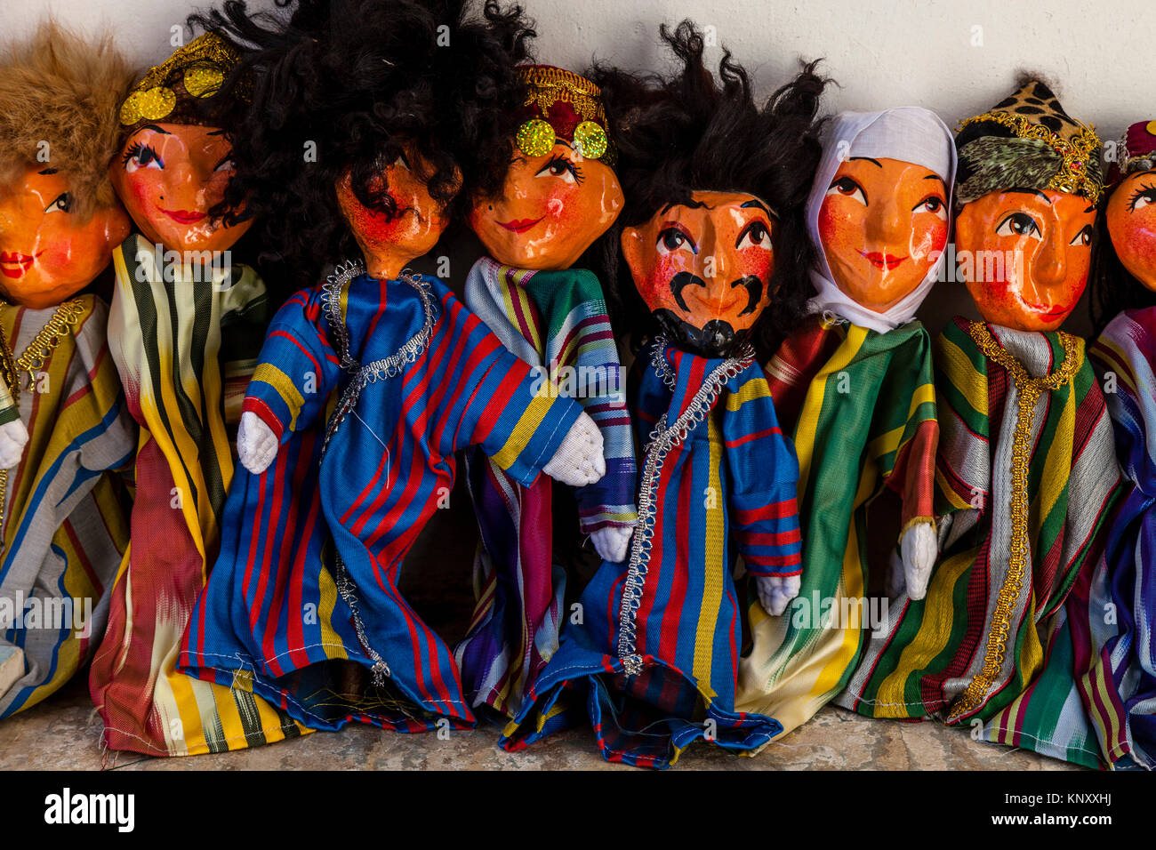 Traditional Puppets For Sale, Khiva, Uzbekistan Stock Photo