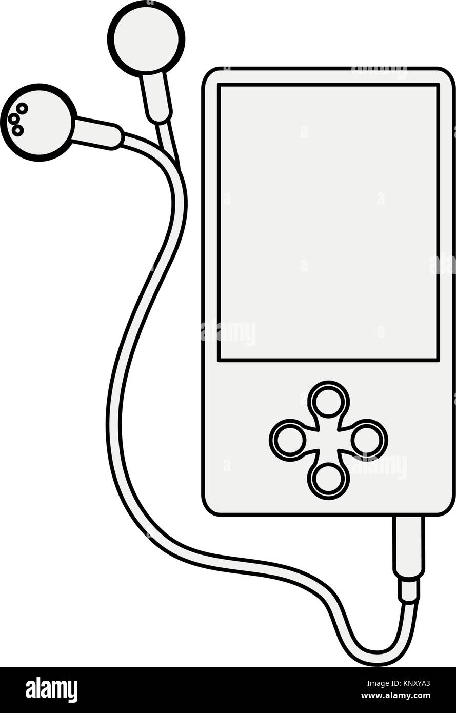 Music player with earphones Stock Vector Image & Art - Alamy