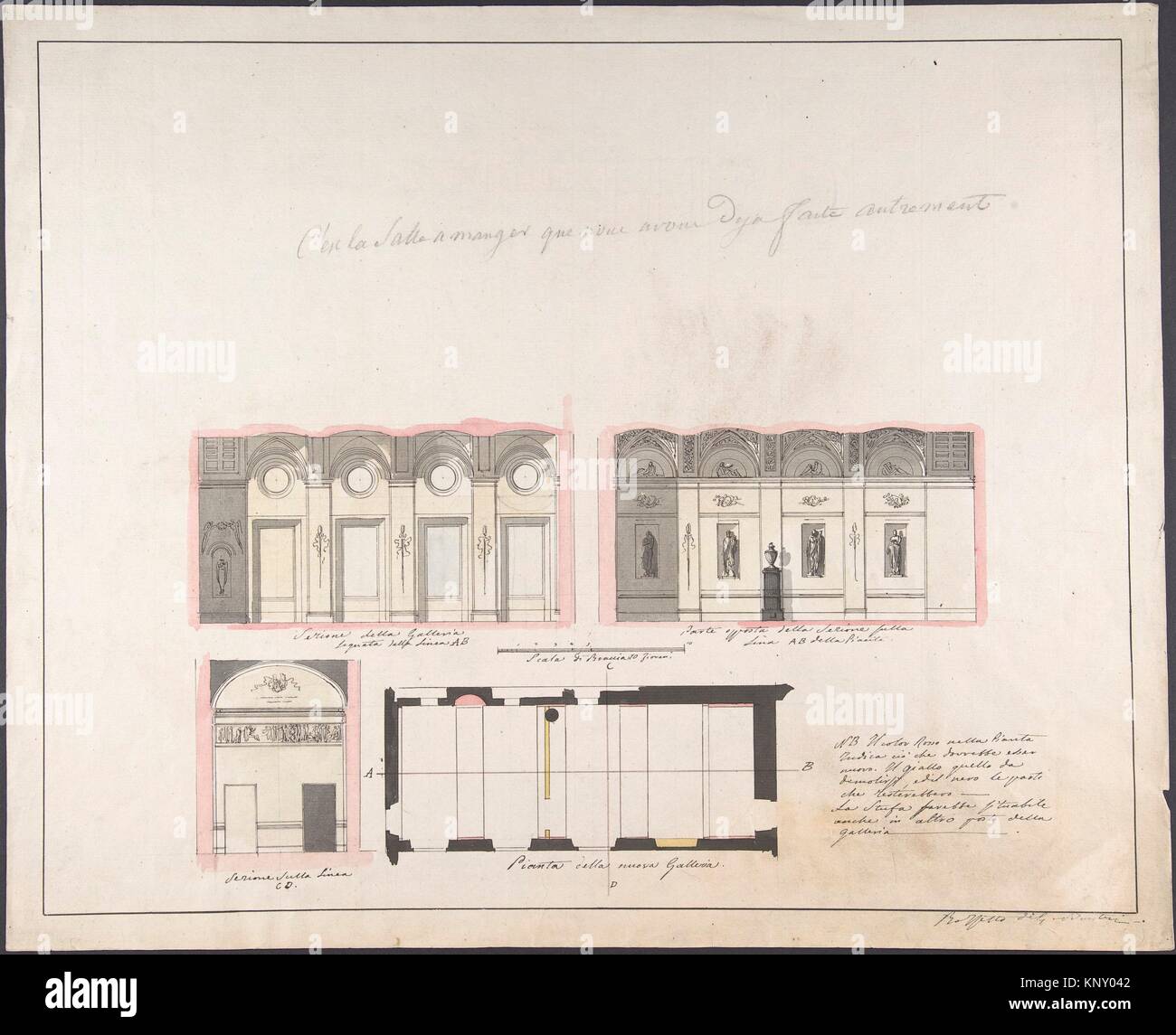 Plan della nuova Galleria. Artist Giovanni Battista Silvestri (Italian
