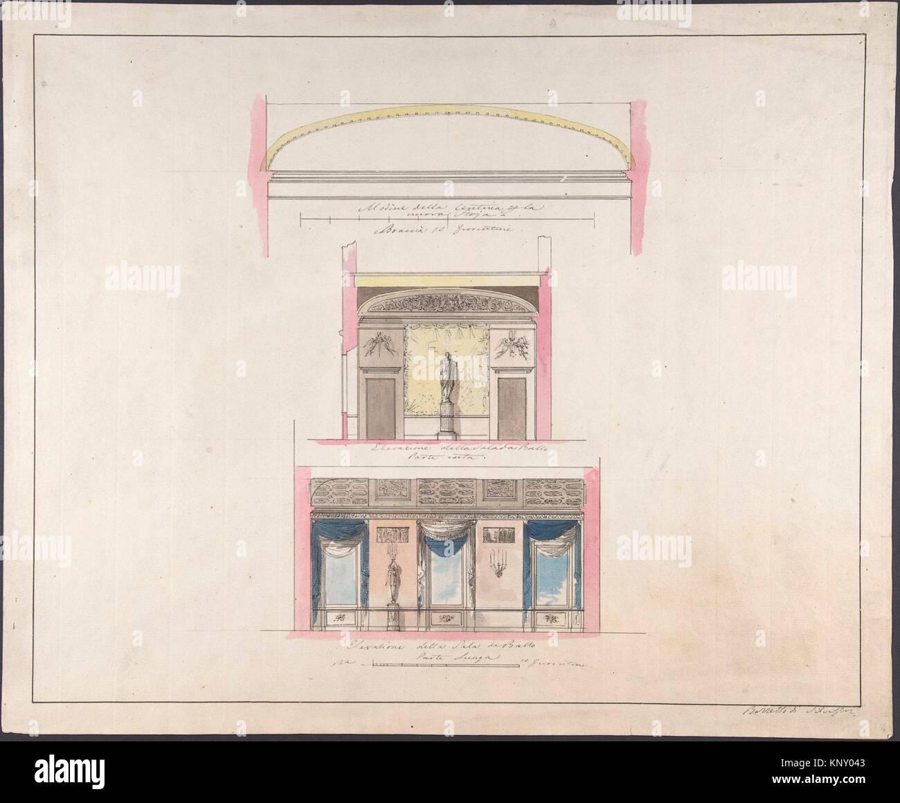 Elevation della nuova Galleria. Artist Giovanni Battista Silvestri