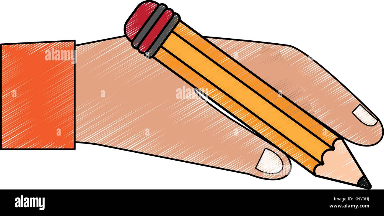 Hand holding pencil Stock Vector Image & Art - Alamy