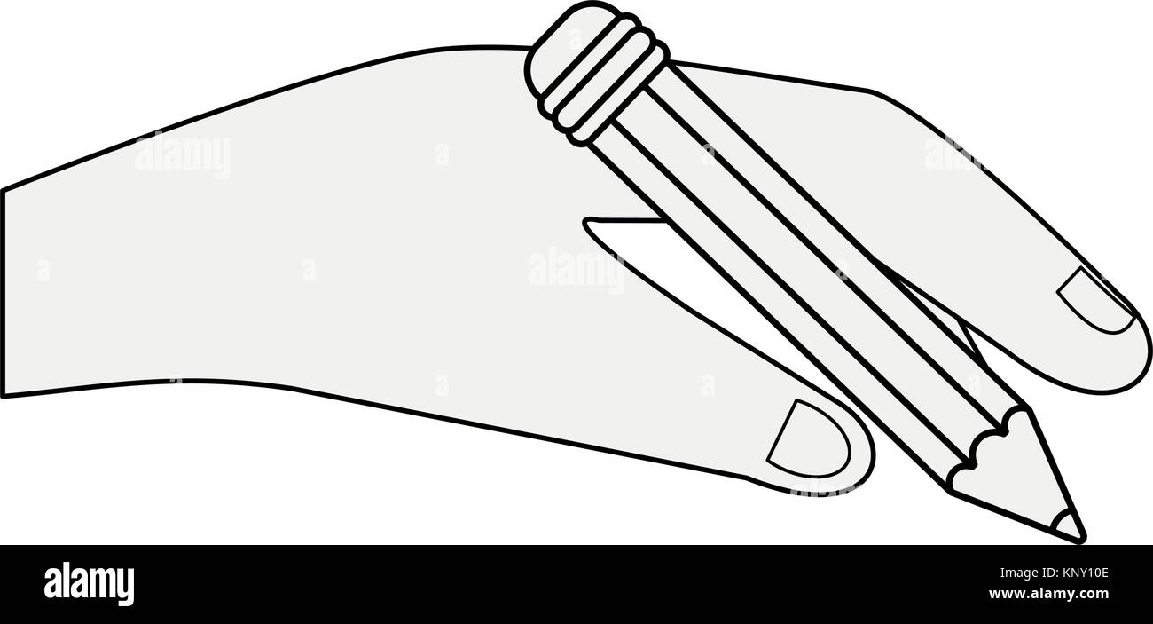 Hand holding pencil Stock Vector Image & Art - Alamy