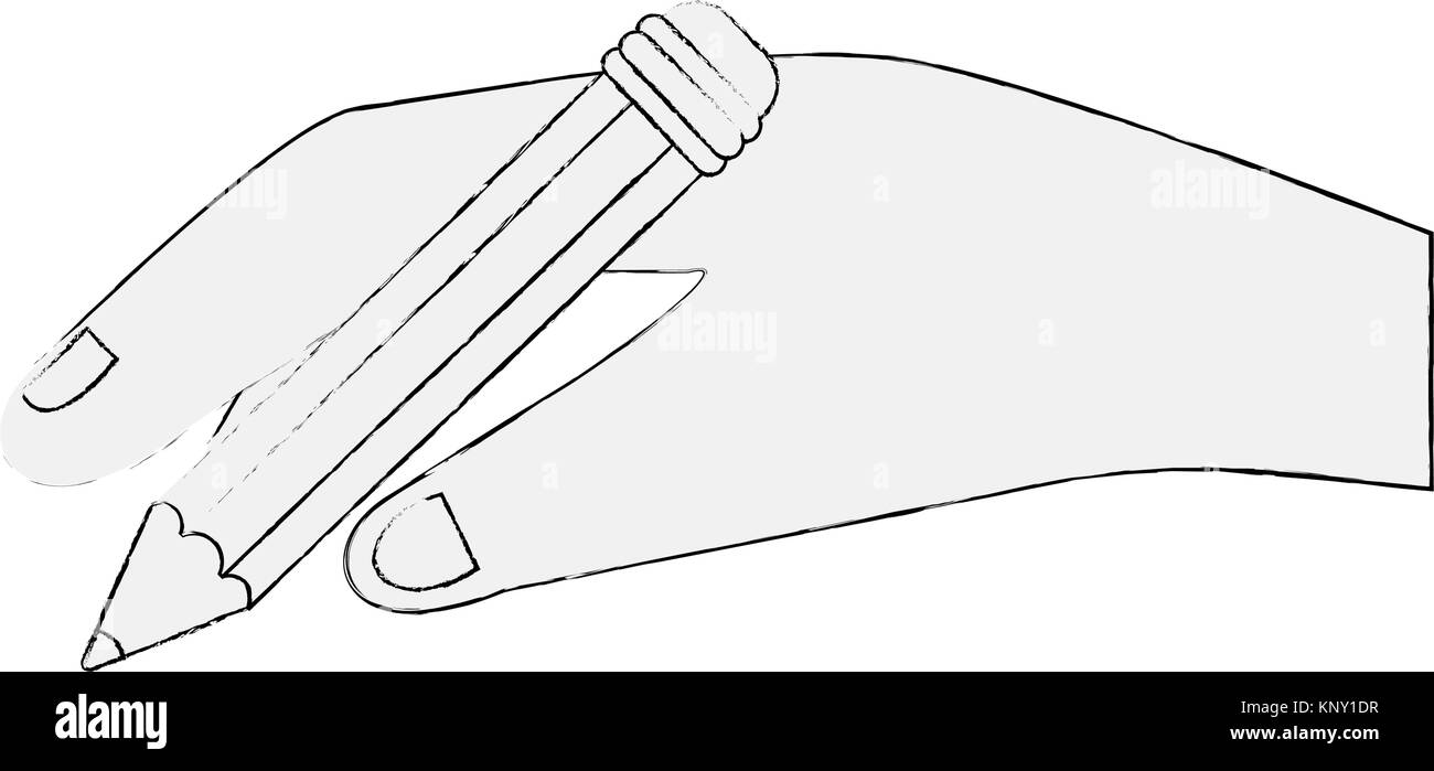 Hand holding pencil Stock Vector Image & Art - Alamy