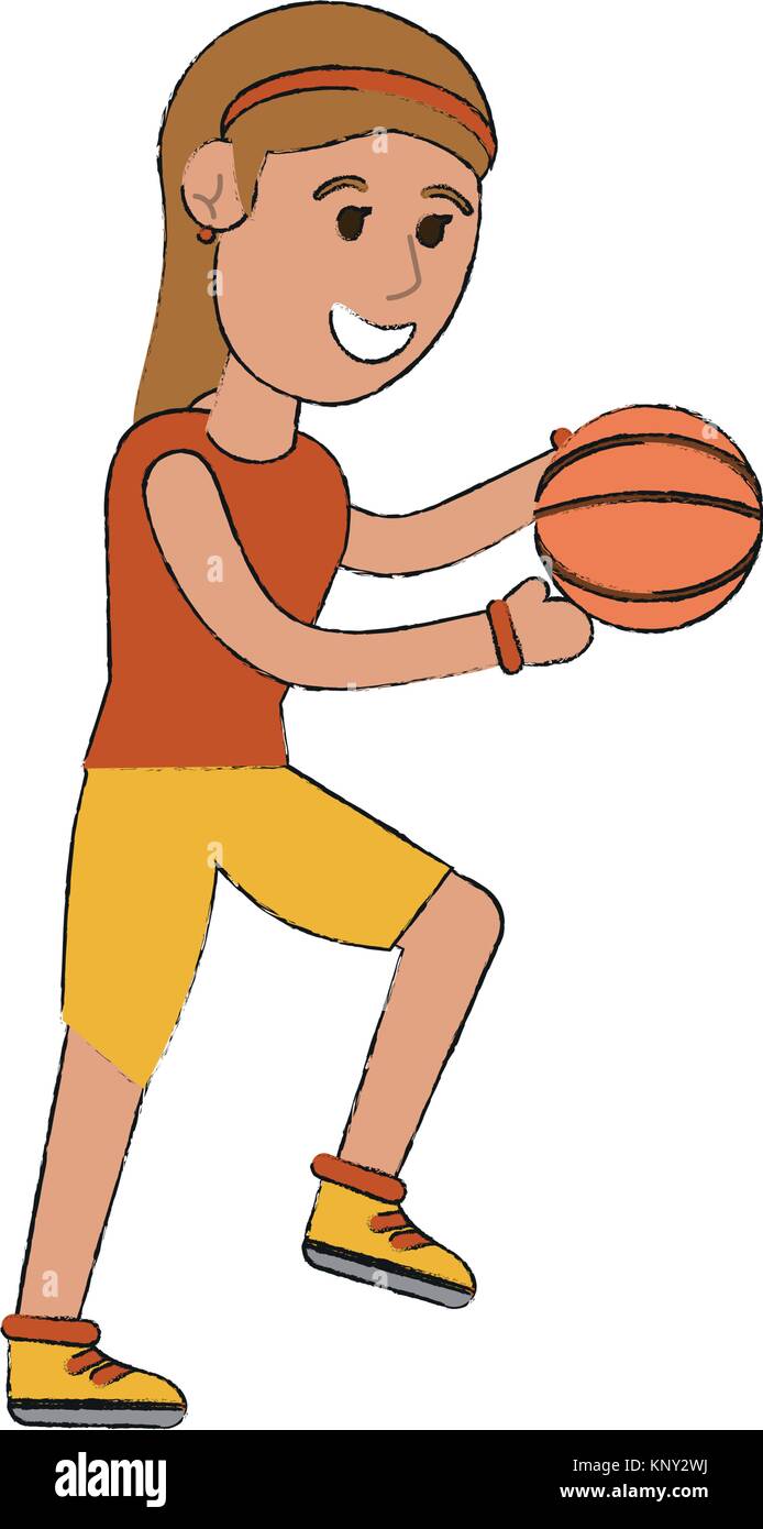 Woman playing basketball Stock Vector Image & Art - Alamy