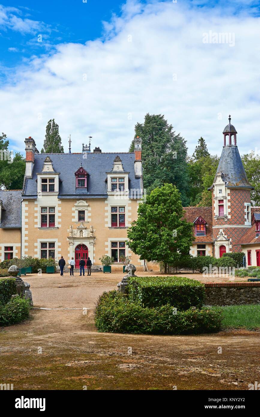 Troussay, Castle and Gardens, The smallest Castle in the Loire Valley, Chateau de Troussay, Le plus petit des Chateaux de la Loire, Cheverny, Loire Stock Photo