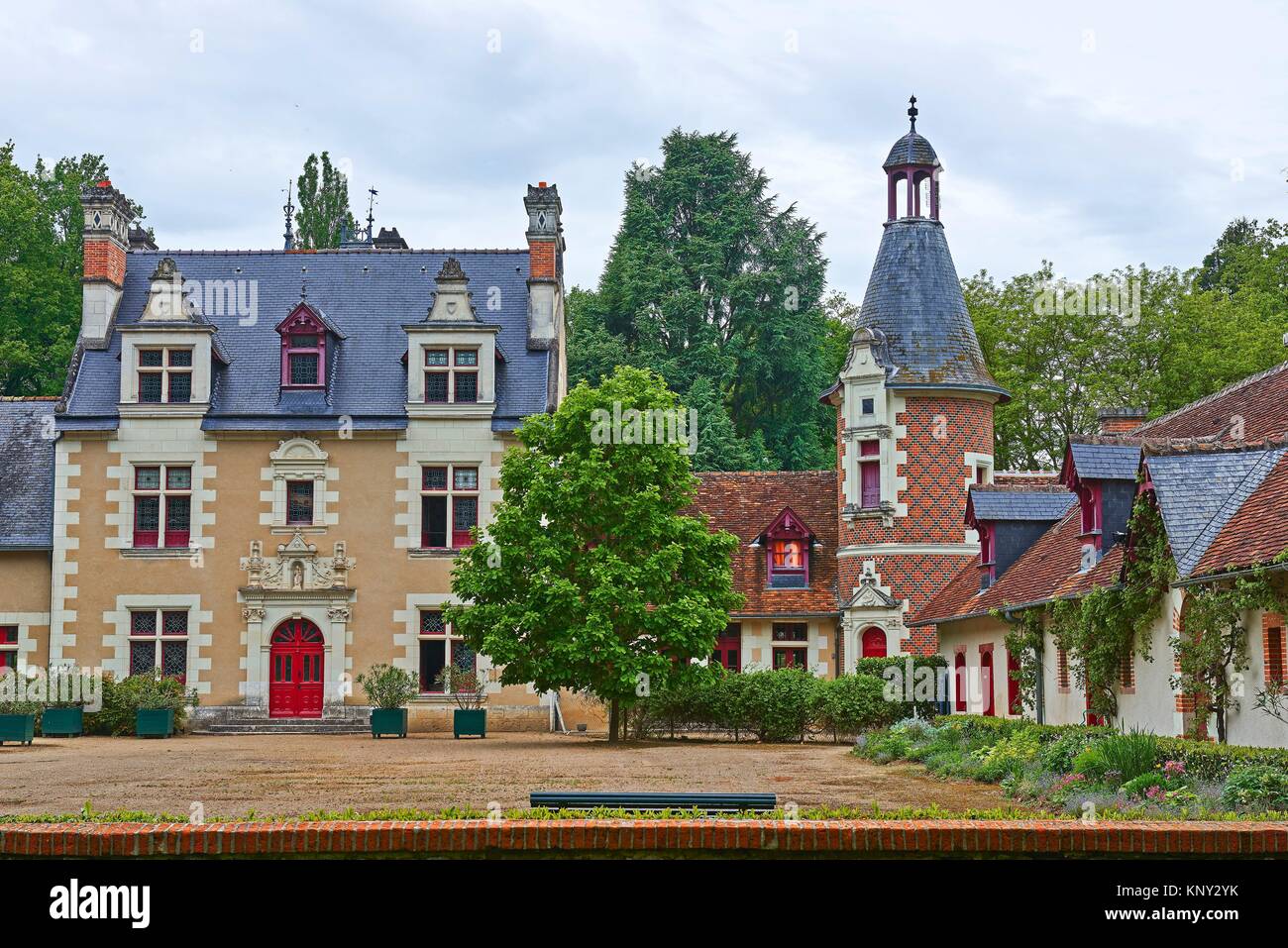 Troussay, Castle and Gardens, The smallest Castle in the Loire Valley, Chateau de Troussay, Le plus petit des Chateaux de la Loire, Cheverny, Loire Stock Photo