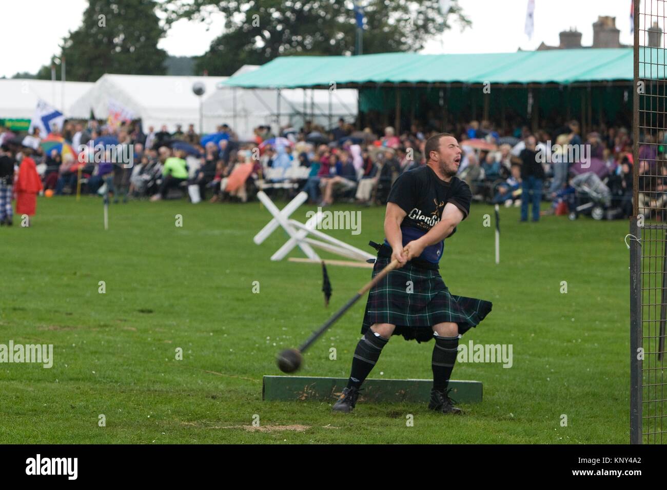 The hammer throw, a weight for distance event. Highland Games. Aboyne