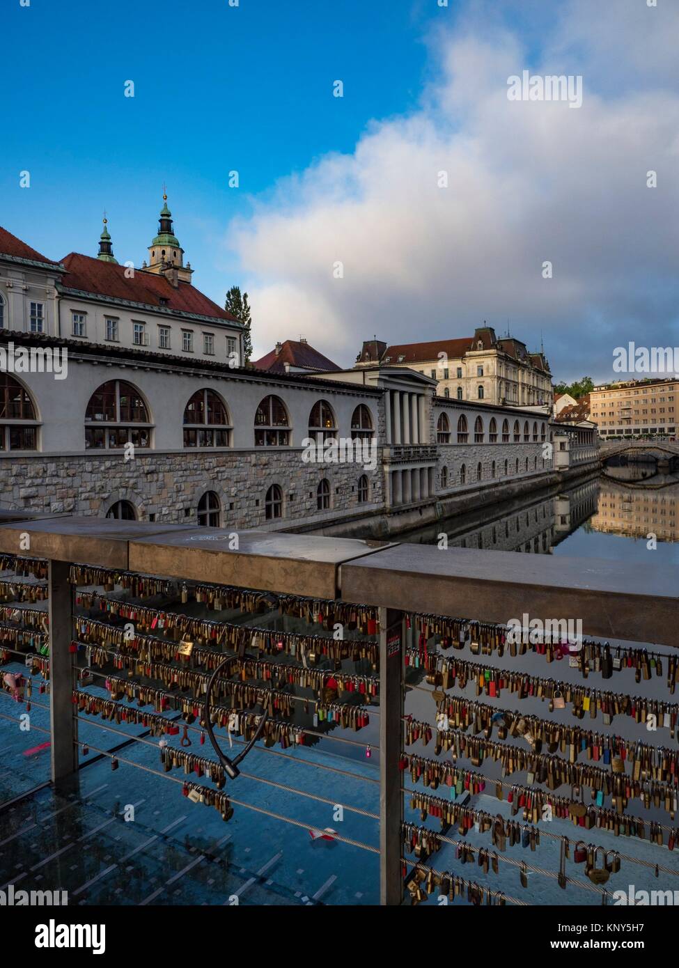Slovenia Ljubljana Love Lock Bridge Stock Photo Alamy