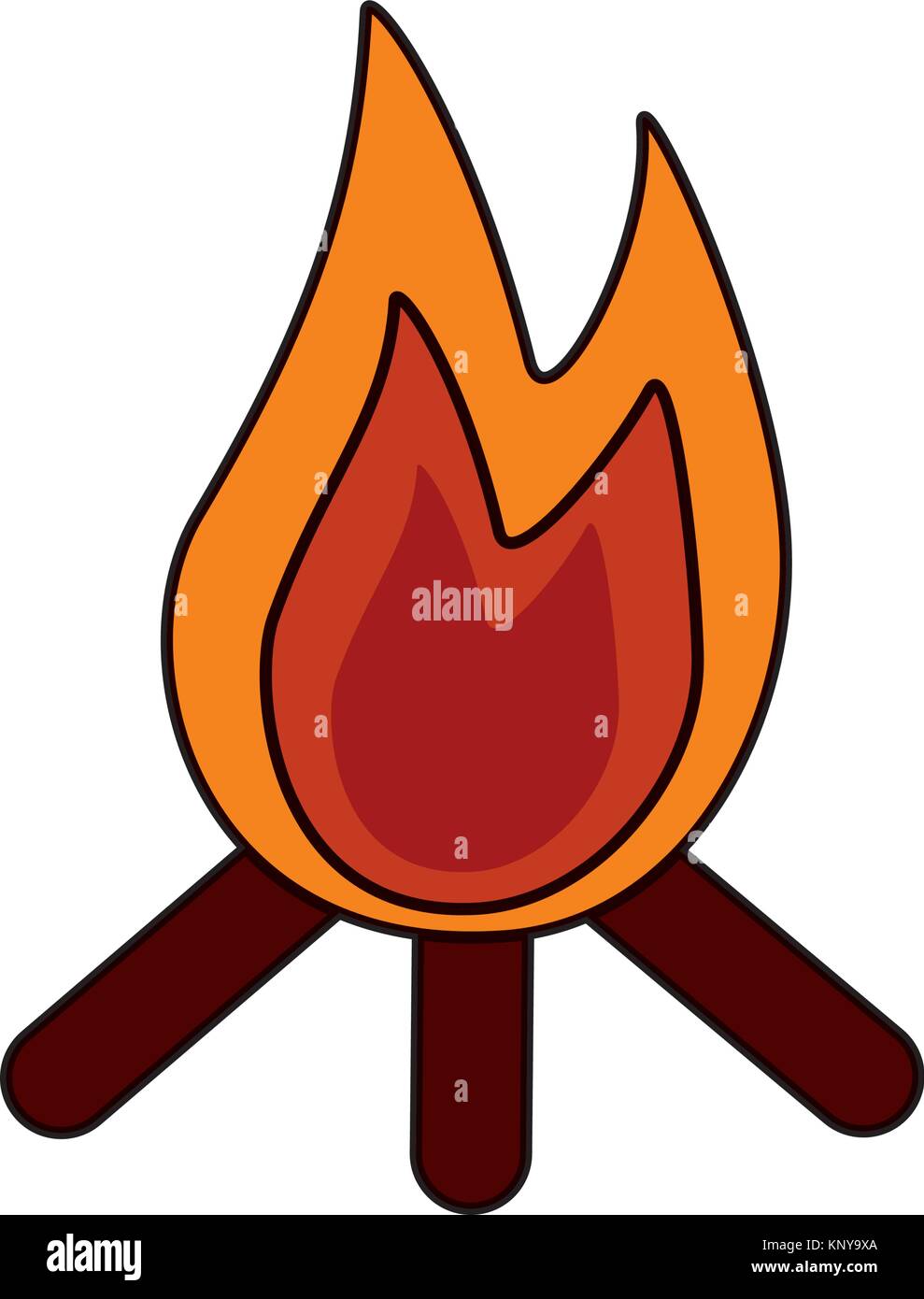 bonfire flame hot wooden warm icon Stock Vector Image & Art - Alamy