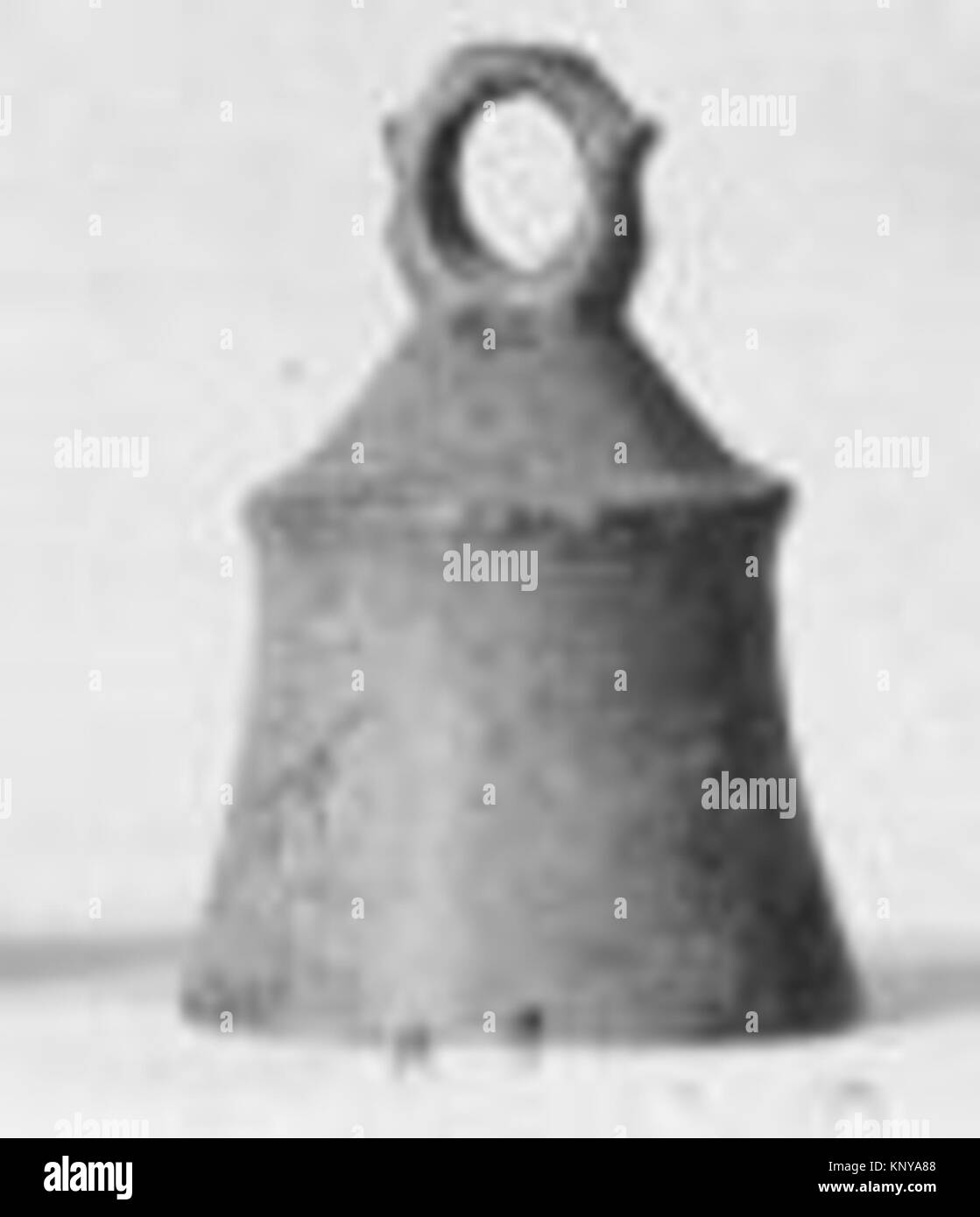This historic bell, cataloged as MET MUS717A4 502511, is a metal object ...