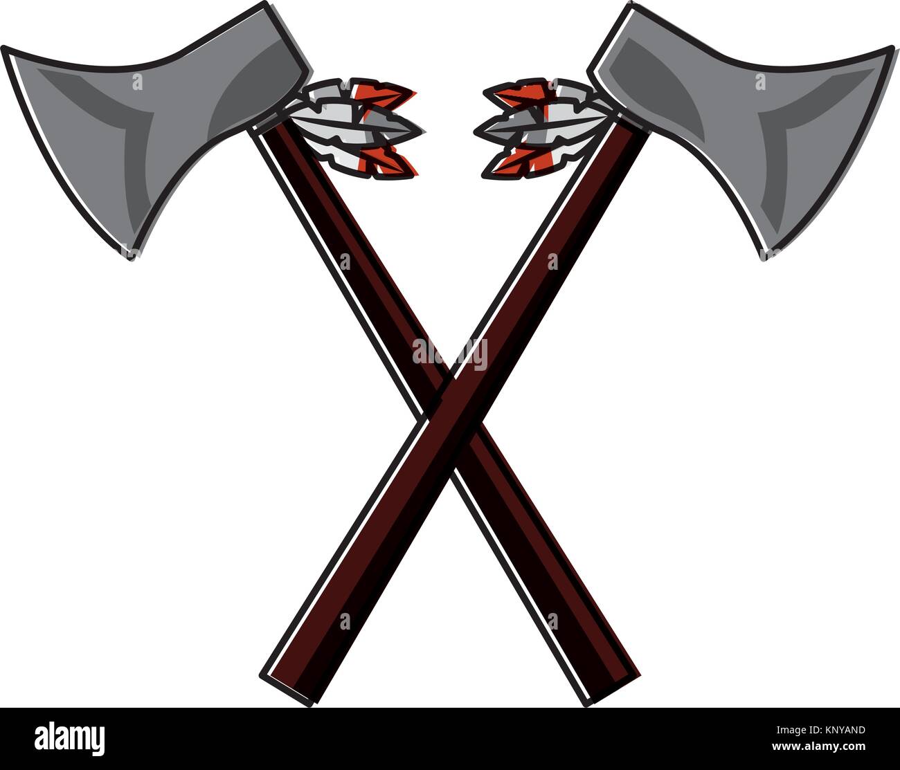 crossed pair axe native american indian weapon Stock Vector Image & Art ...