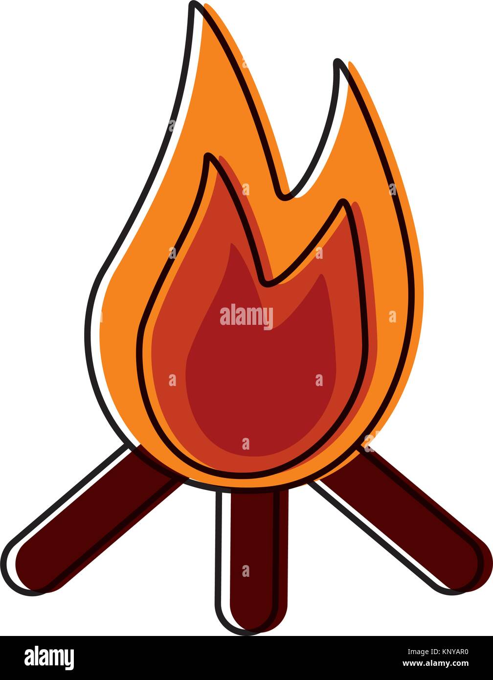 bonfire flame hot wooden warm icon Stock Vector Image & Art - Alamy