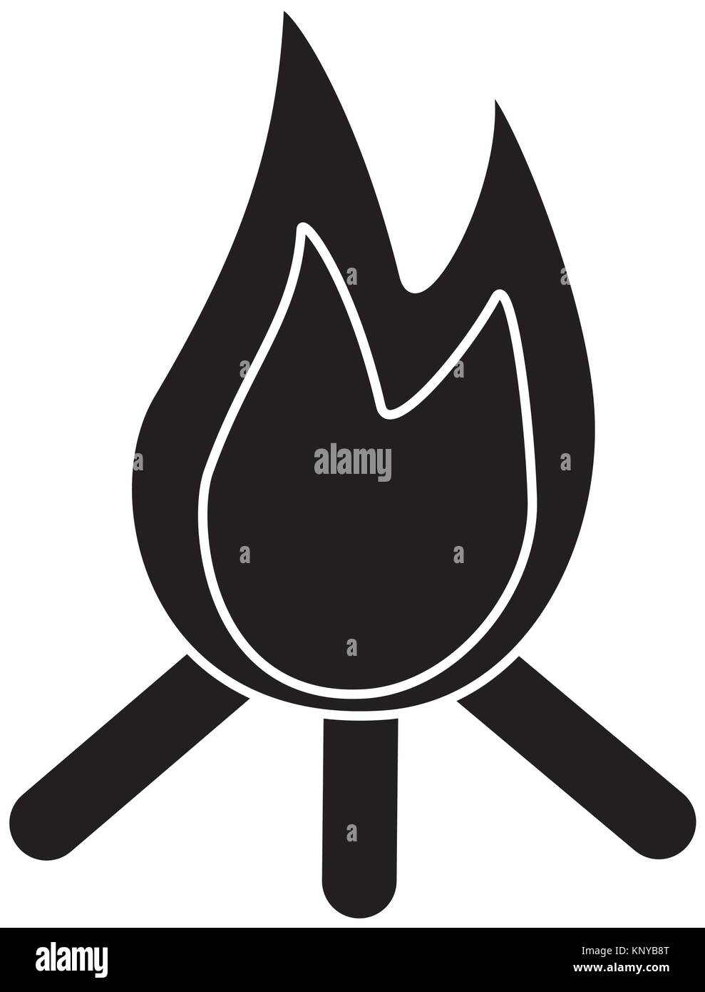 bonfire flame hot wooden warm icon Stock Vector Image & Art - Alamy