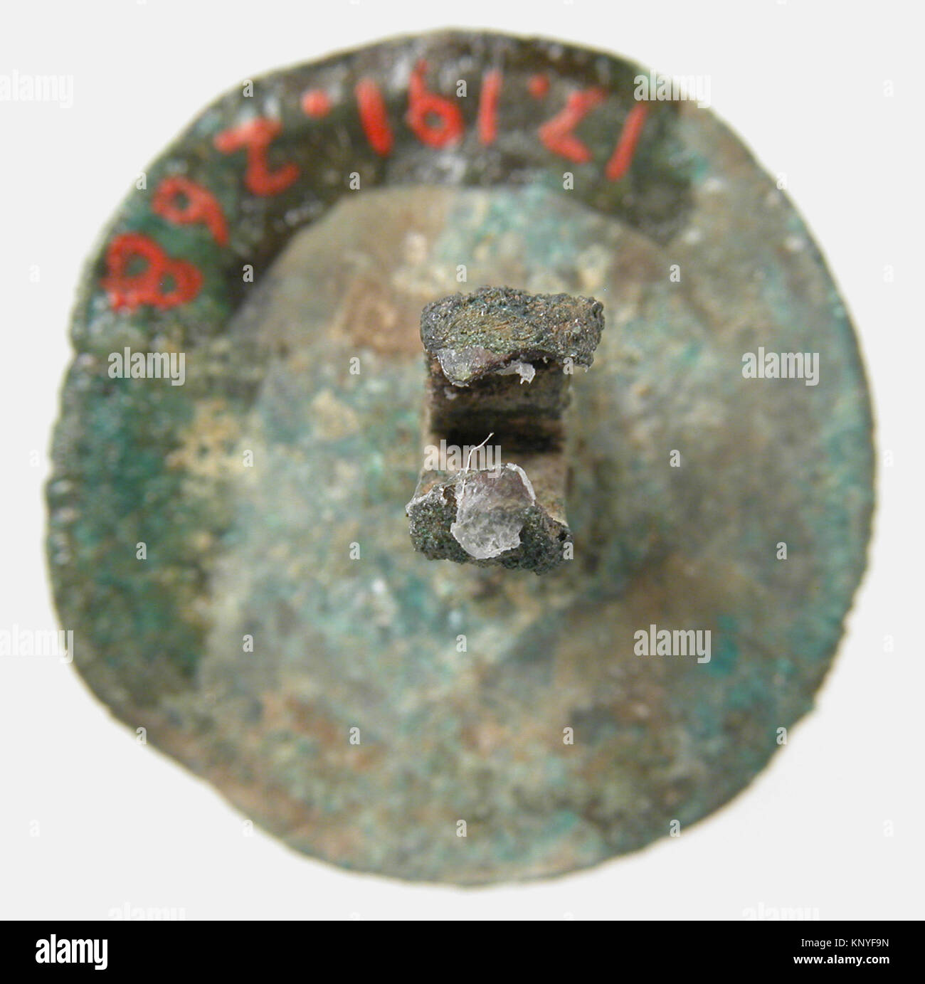 Roman Lead Button Late Roman flat circular button from the 7th century, made of copper ...